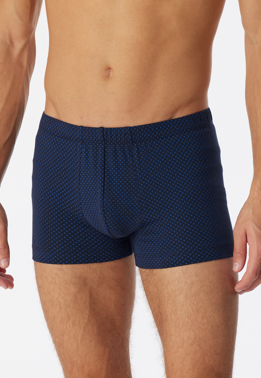 SCHIESSER Cotton Casuals boxer (1-pack), heren short met donkerblauw patroon