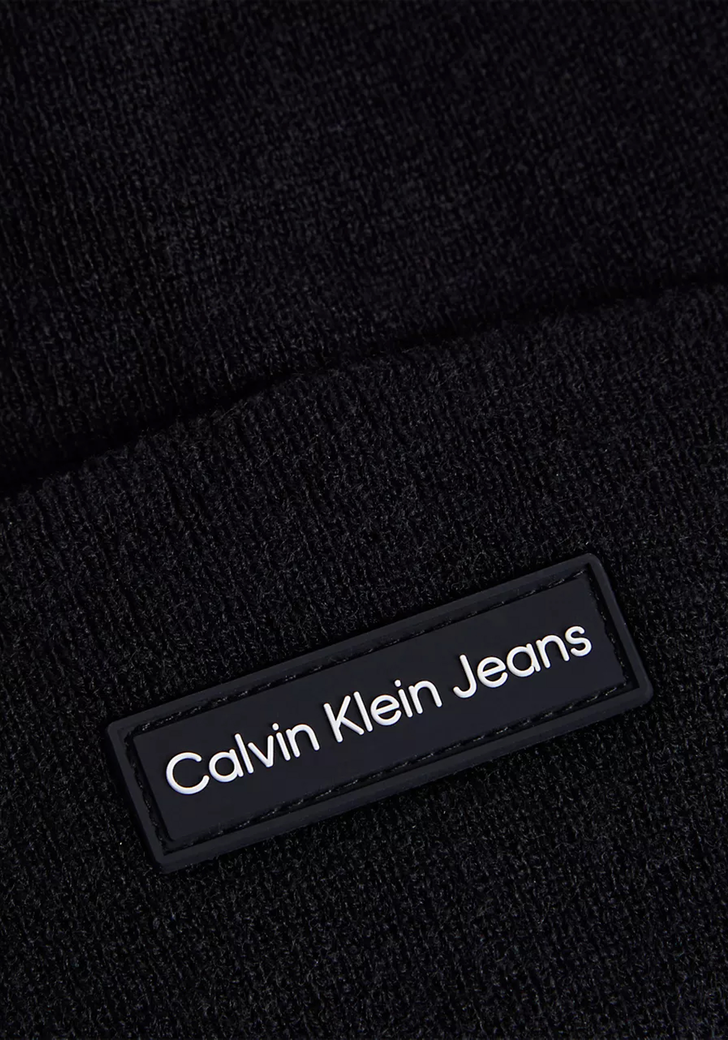 Calvin Klein muts, patch beanie, zwart