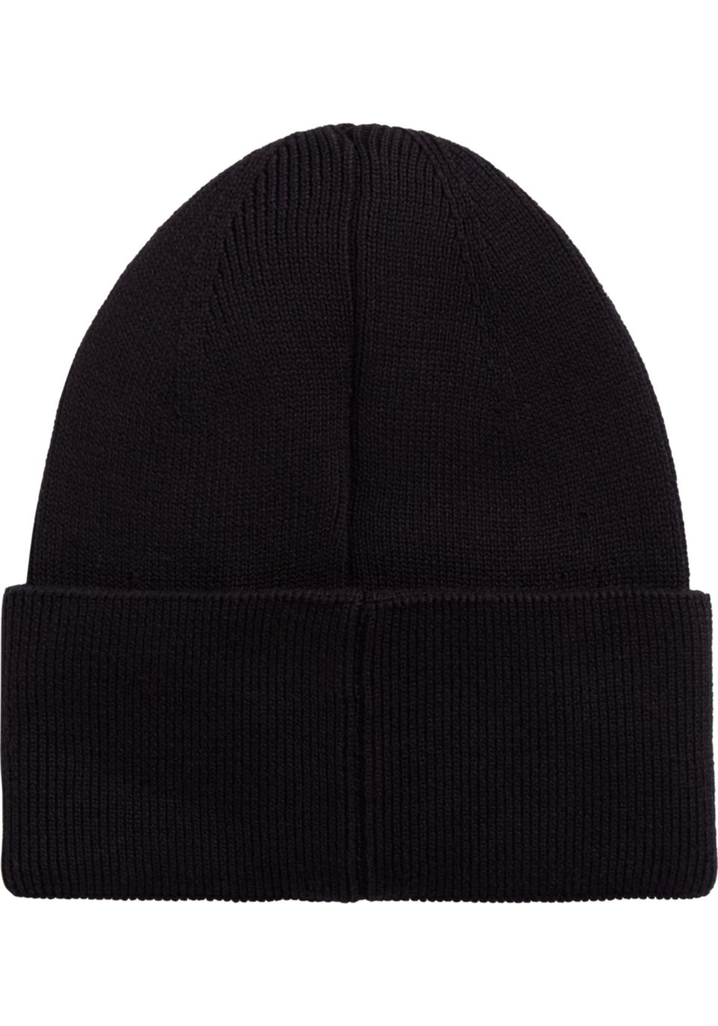 Calvin Klein muts, fine cotton rib beanie, zwart