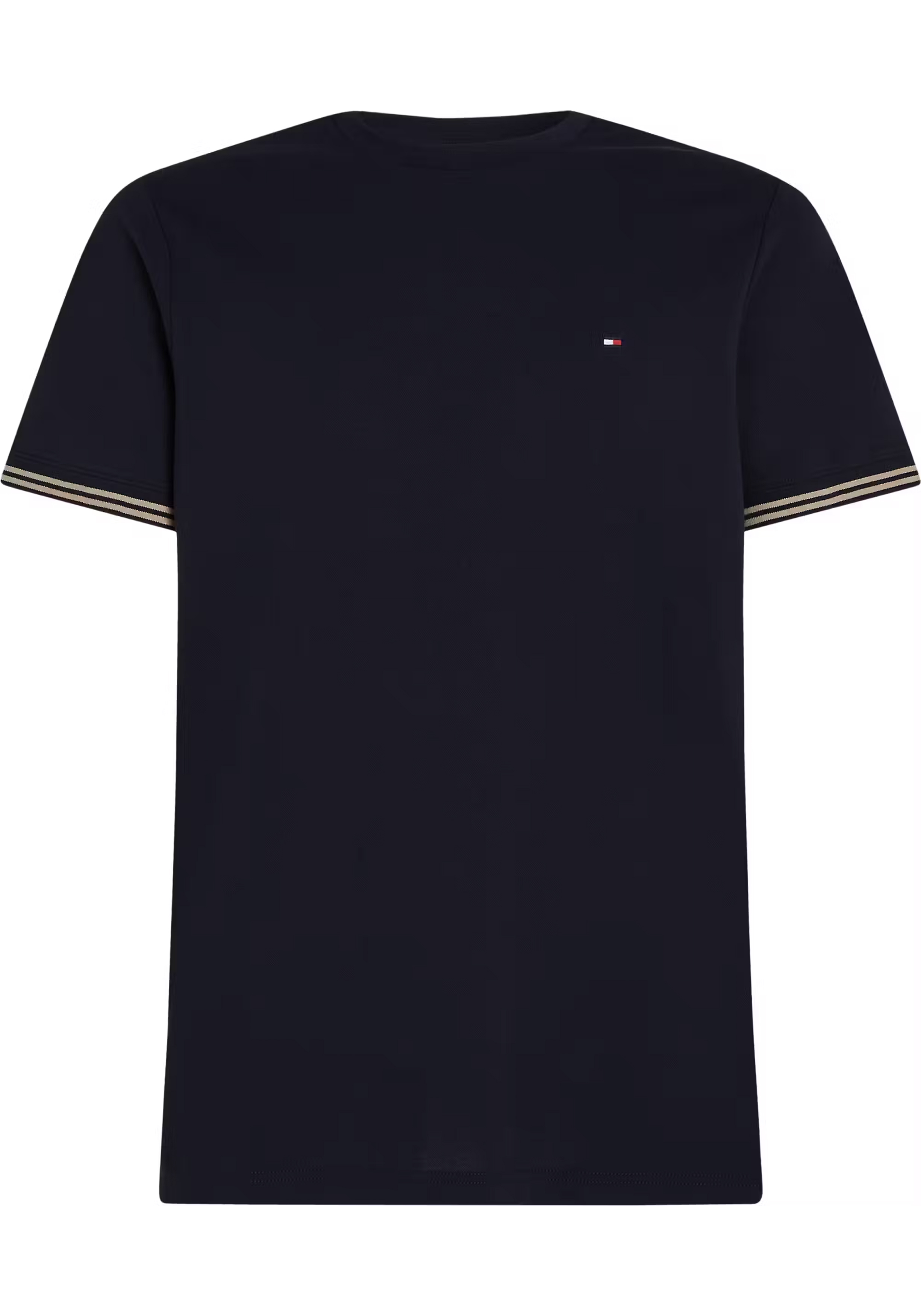 Tommy Hilfiger Performance Tipped Tee, heren T-shirt korte mouw O-hals, donkerblauw