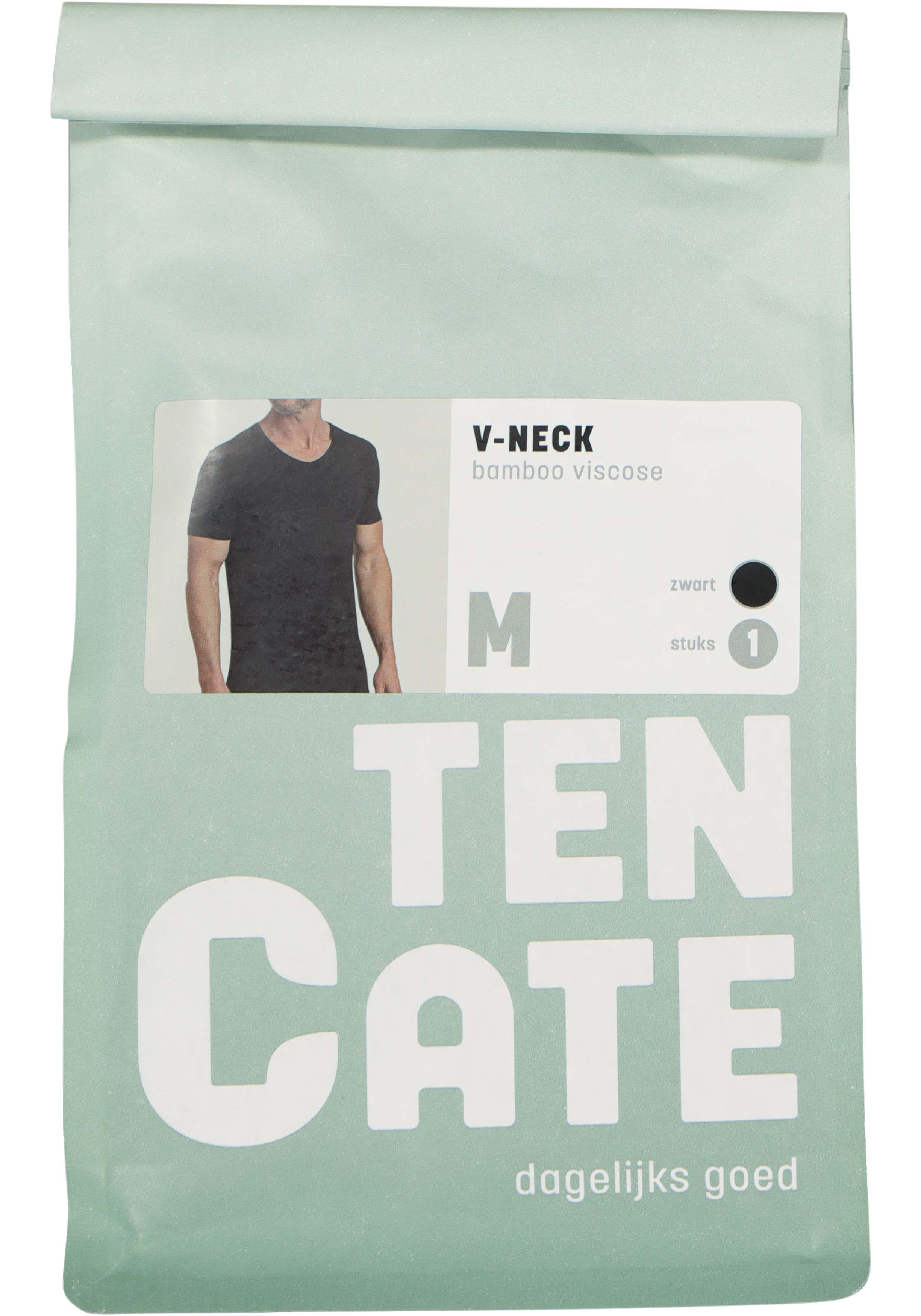 TEN CATE Basics men bamboo viscose T-shirt (1-pack), heren T-shirt V-hals, zwart