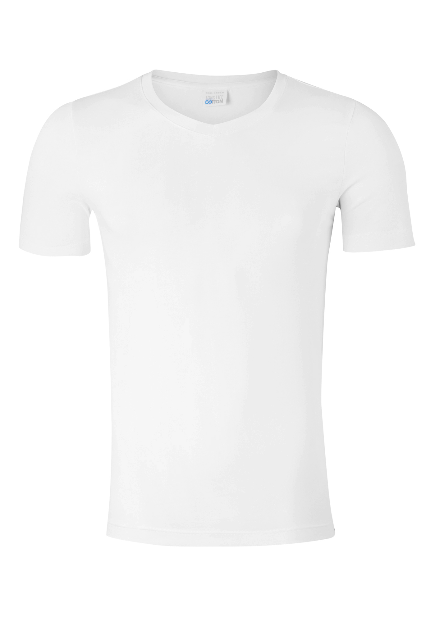 SCHIESSER Long Life Cotton T-shirt (1-pack), V-hals, wit