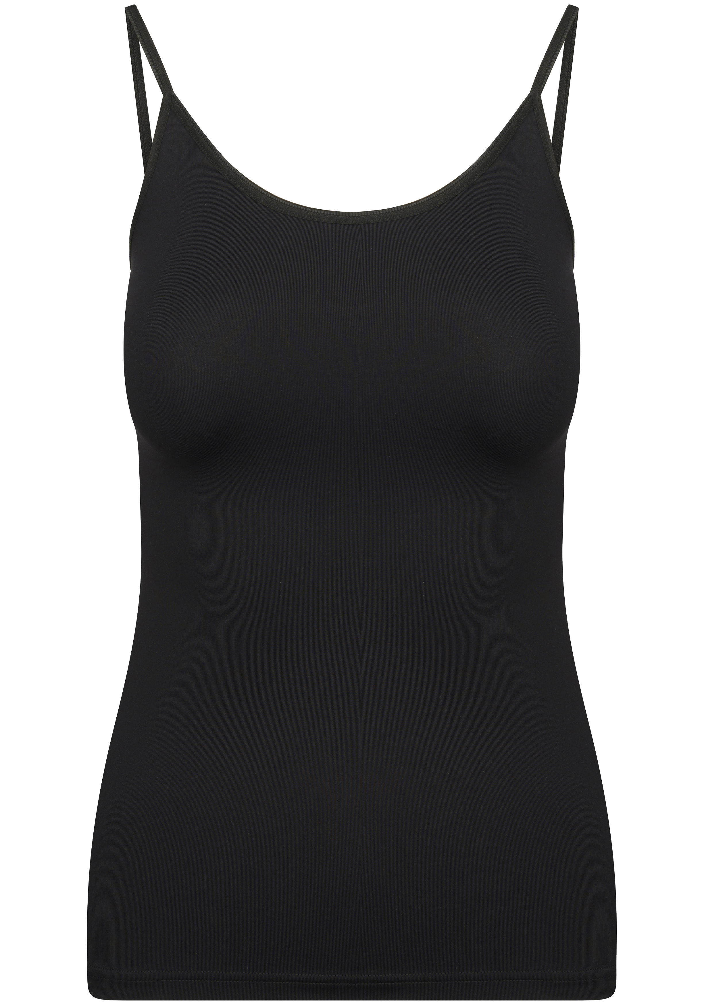 RJ Bodywear Pure Color dames spaghetti top (1-pack), hemdje met smalle verstelbare bandjes, zwart