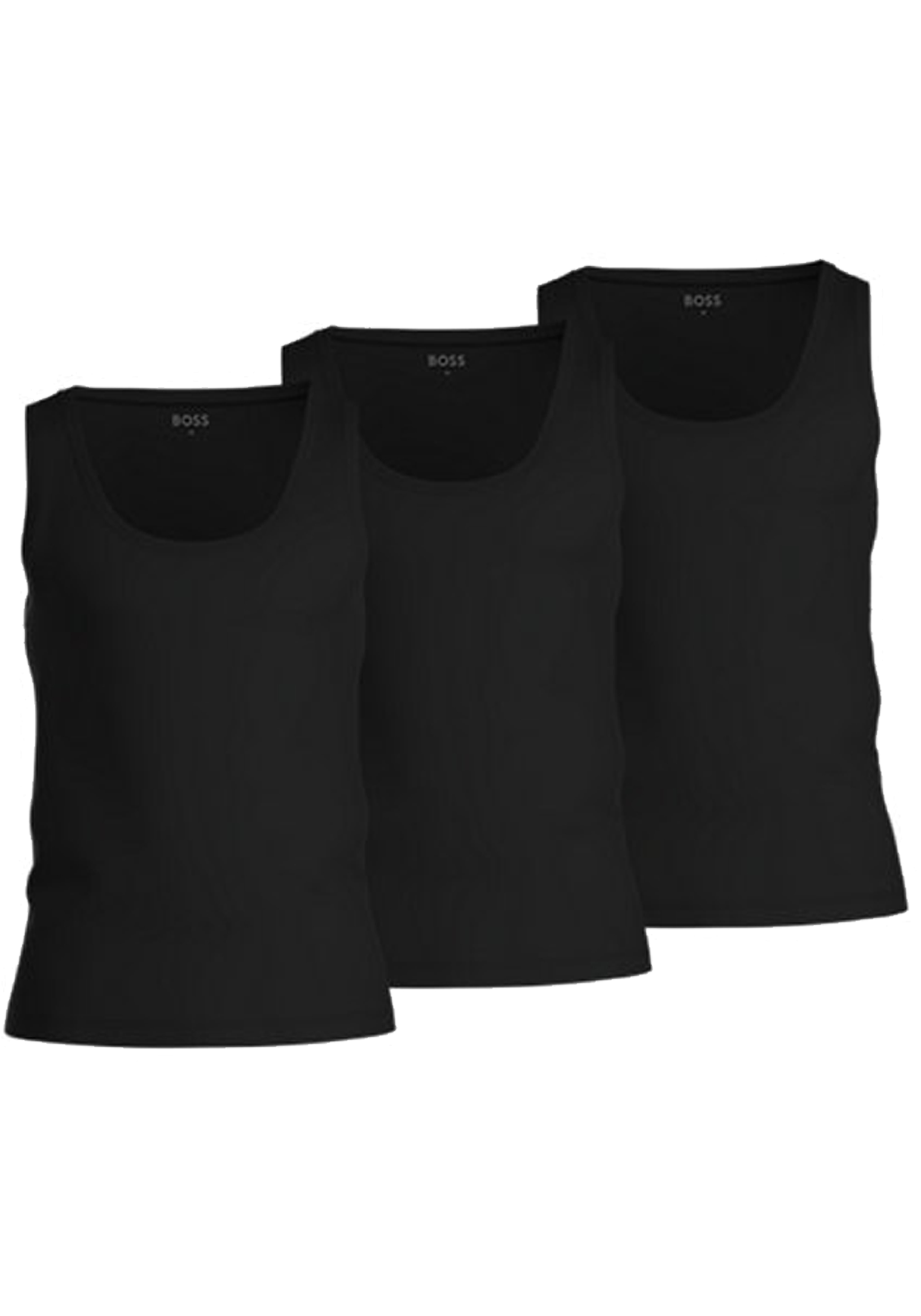 HUGO BOSS Classic Tanktops regular fit (3-pack), heren singlets O-hals, zwart