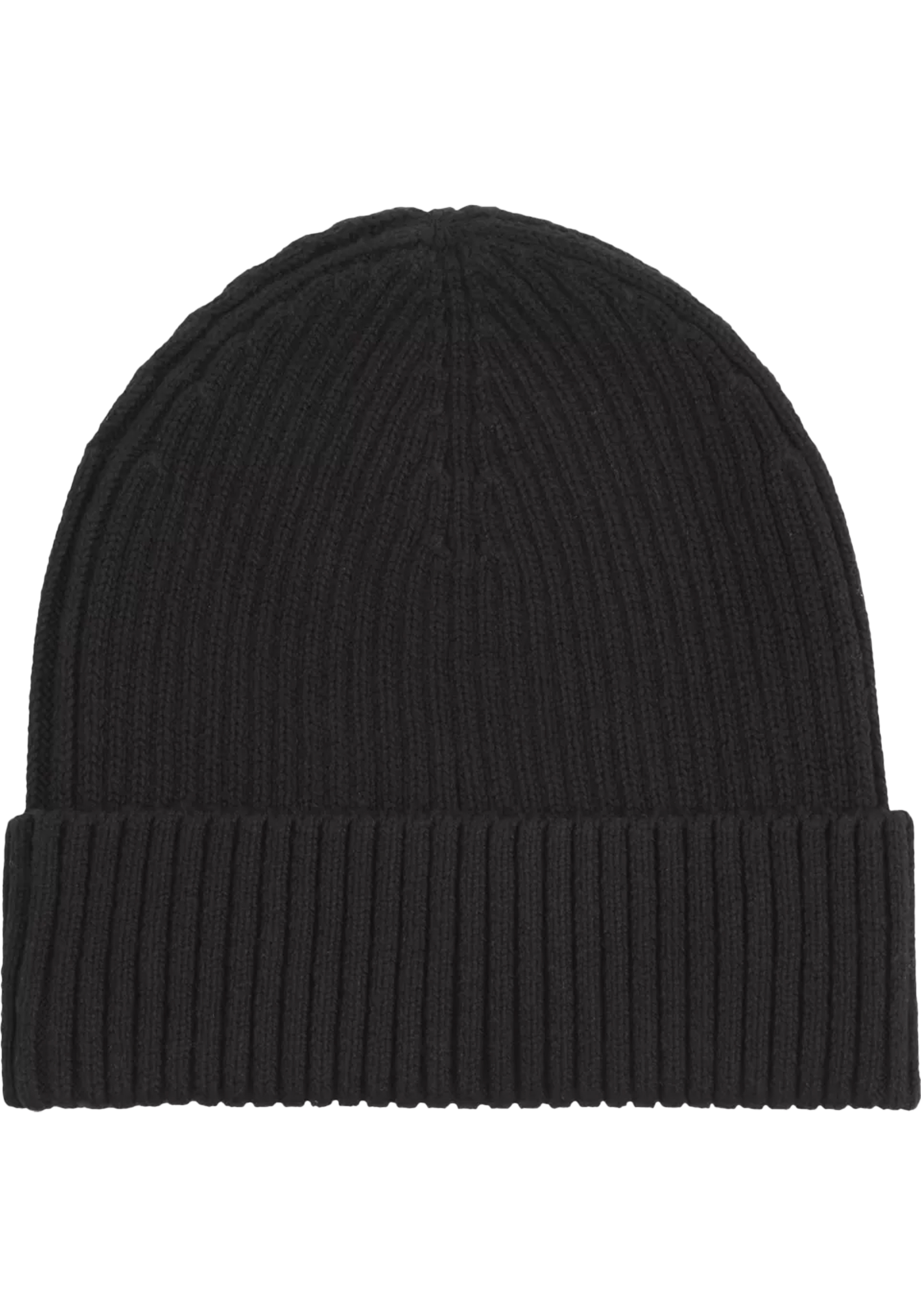 Calvin Klein muts, classic cotton rib beanie, zwart