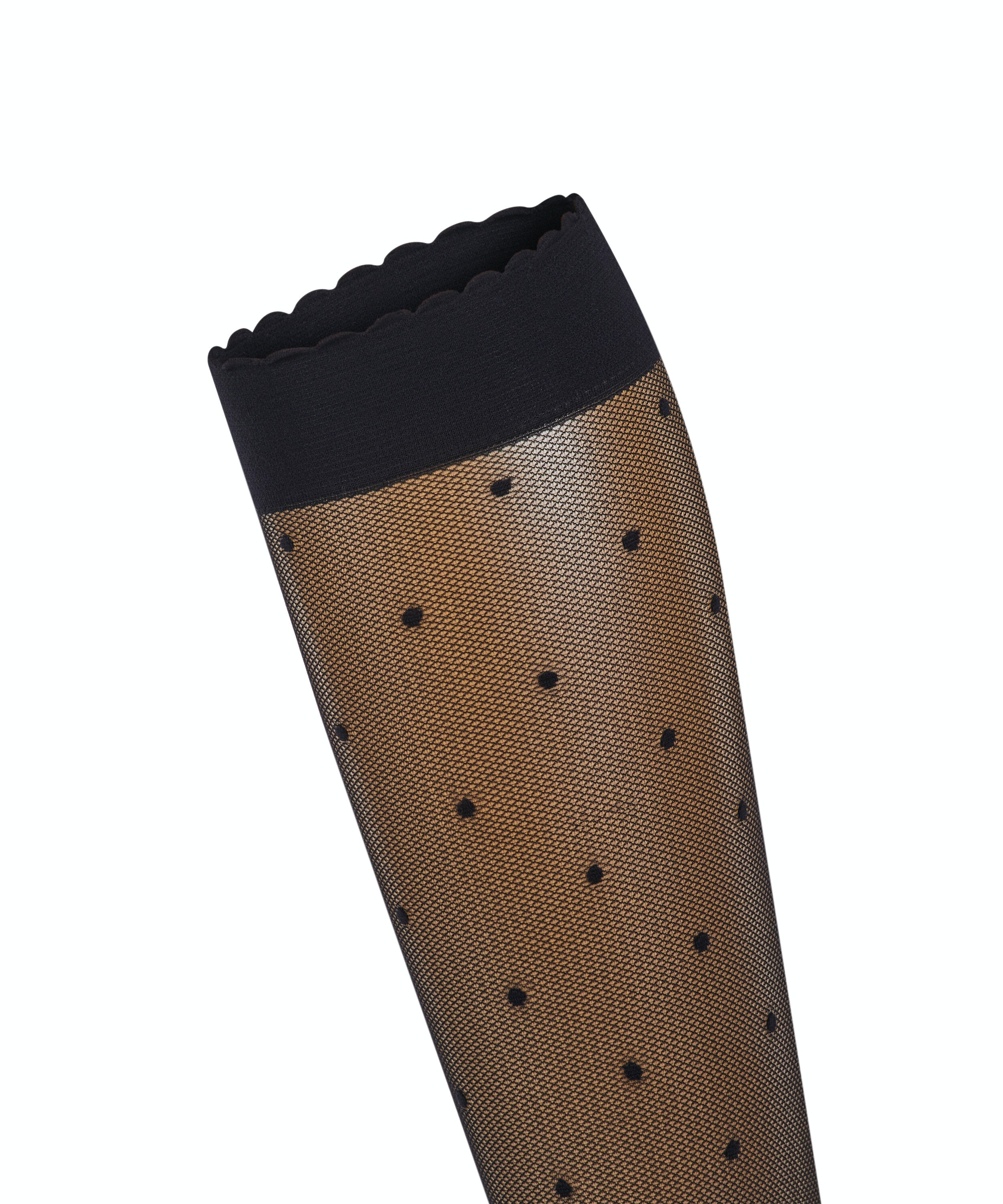 FALKE Dot 15 DEN dames kniekousen, zwart (black)