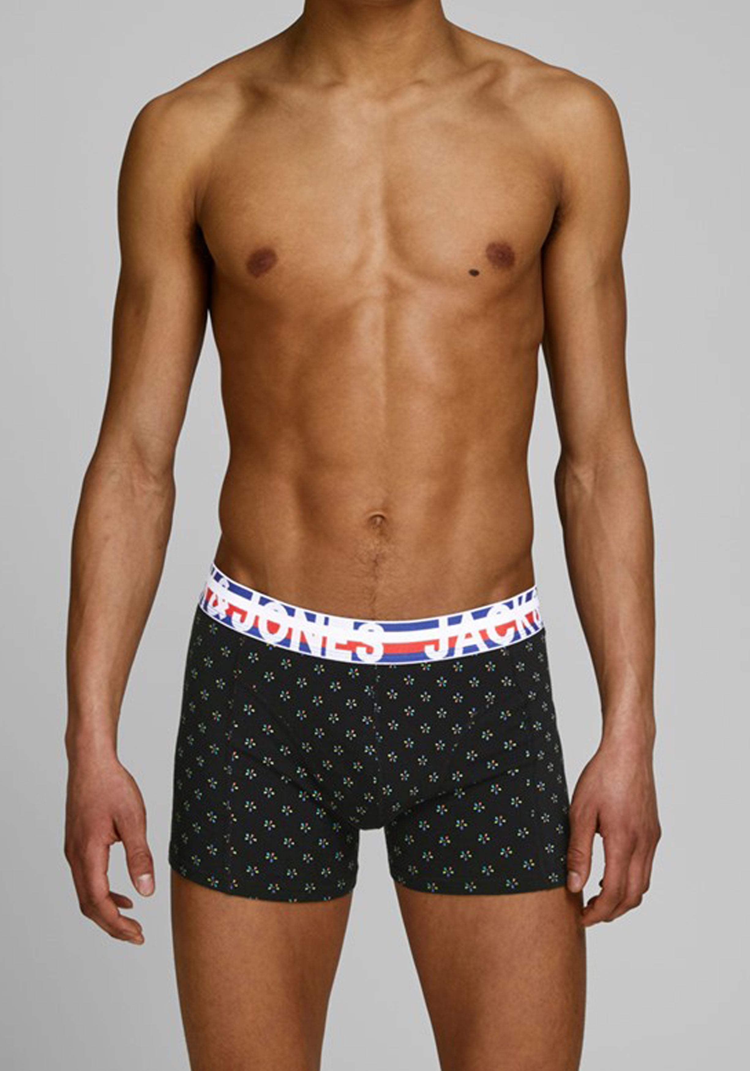 Jack & Jones heren boxers Jachenrik trunks (3-pack), blauw uni en dessin