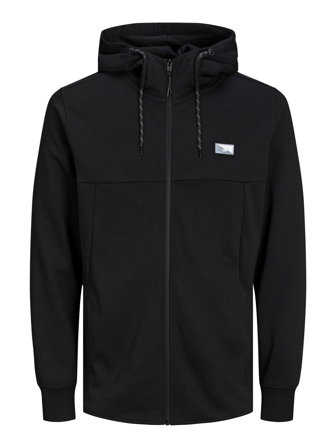 JACK & JONES Air sweat zip hood regular fit, heren sweatvest katoenmengsel met capuchon, zwart