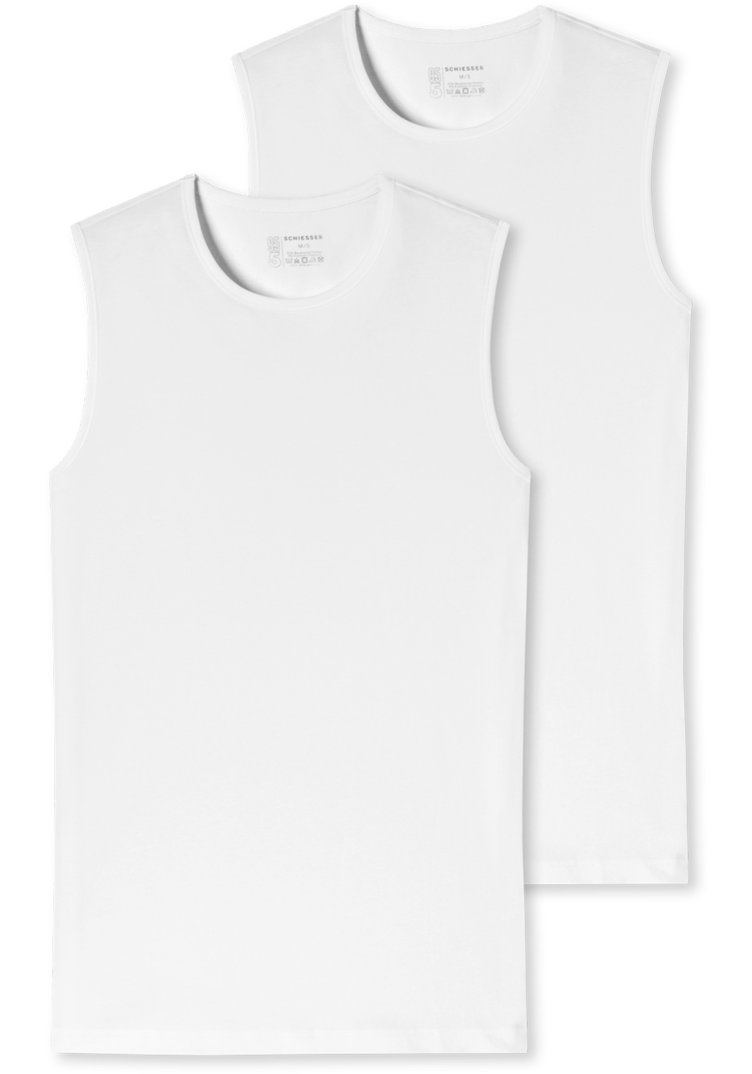 SCHIESSER 95/5 tanktops (2-pack), O-hals, wit