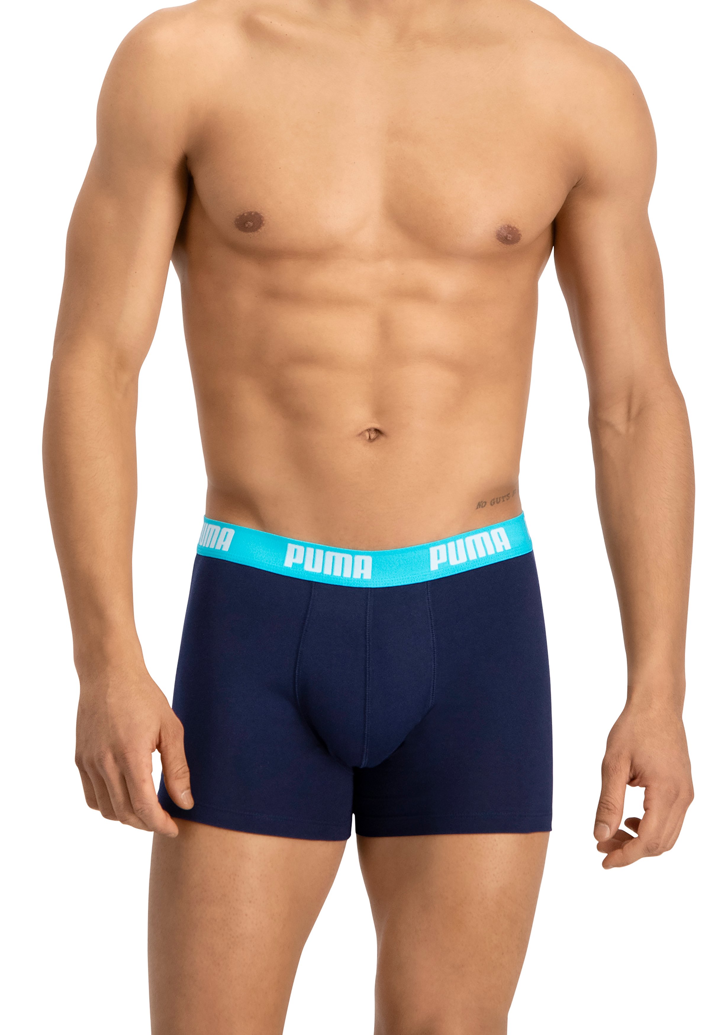 Puma Basic Boxer heren (2-pack), aqua en blauw