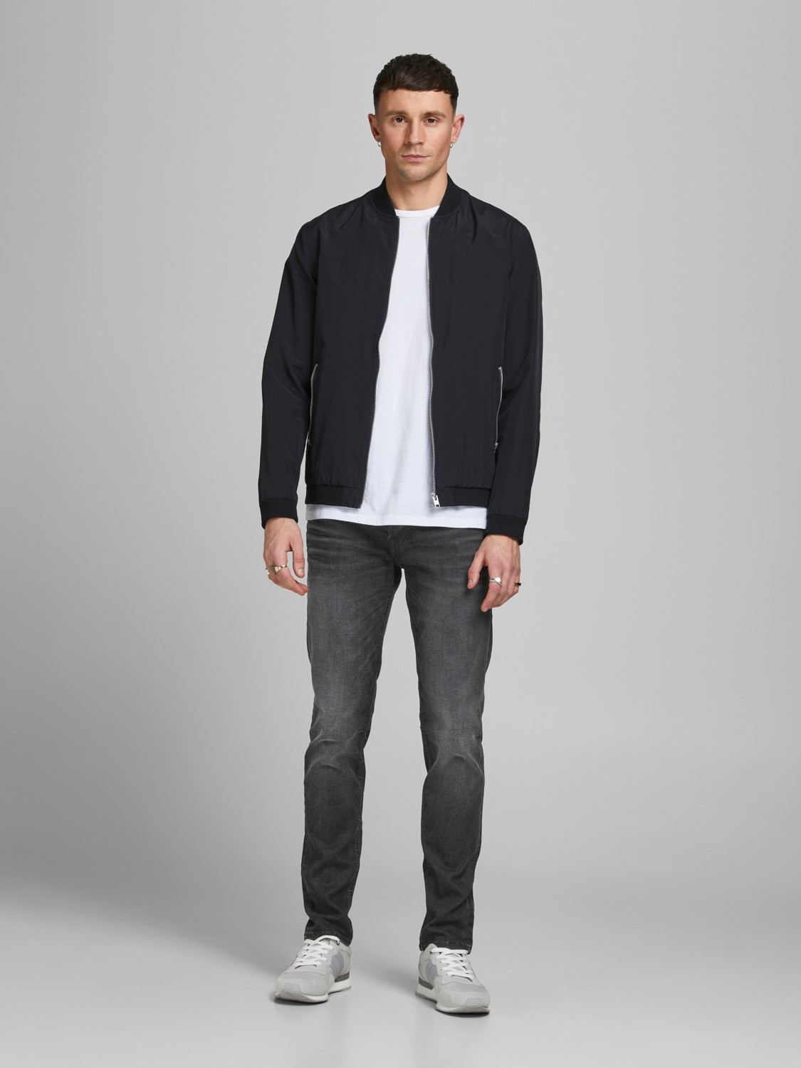 JACK & JONES Tim Original Jos regular fit, heren jeans, grijs denim