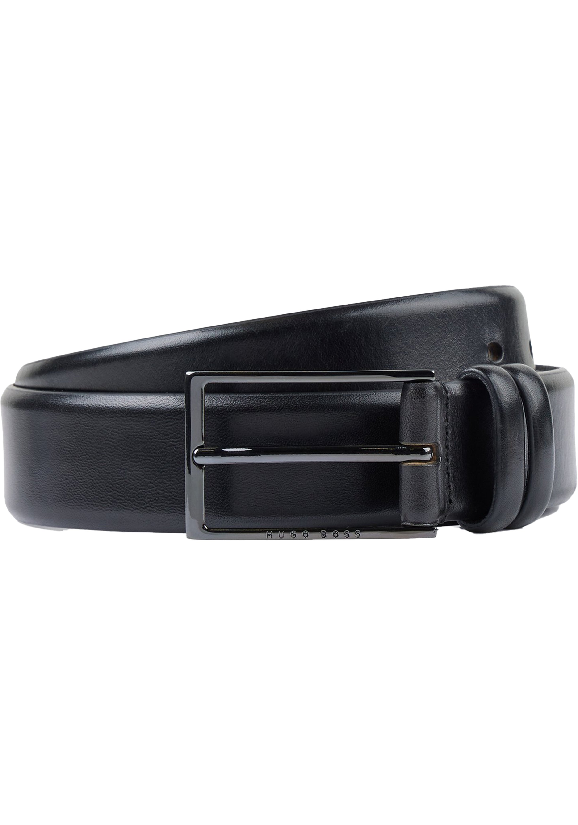 BOSS leren heren riem, zwart