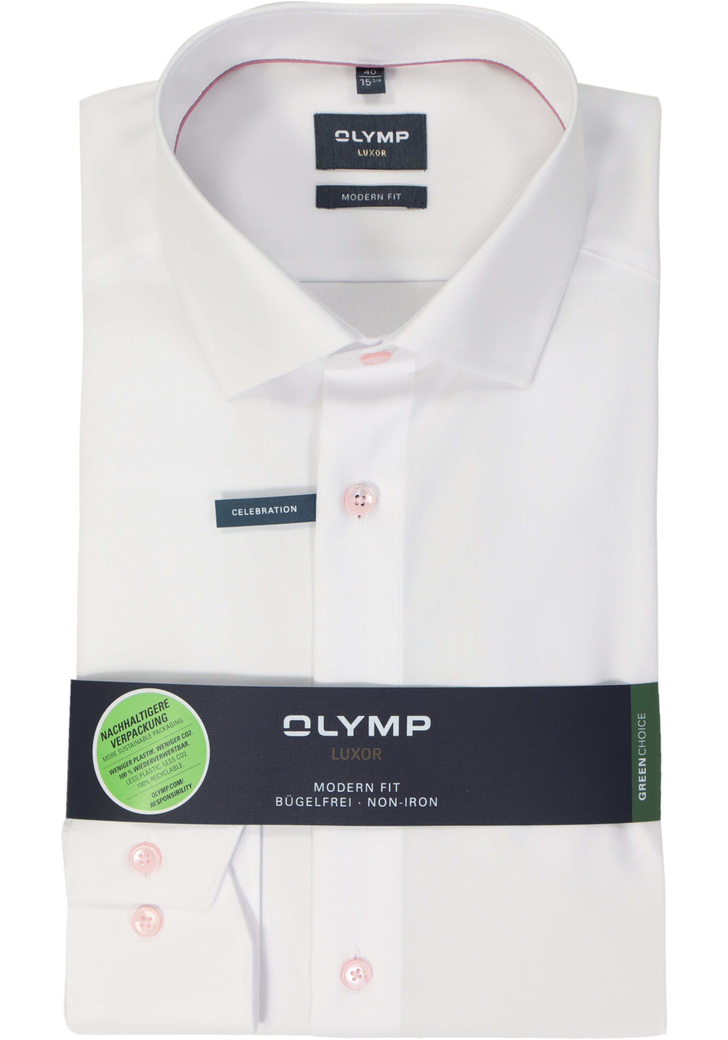 OLYMP modern fit overhemd, popeline, roze