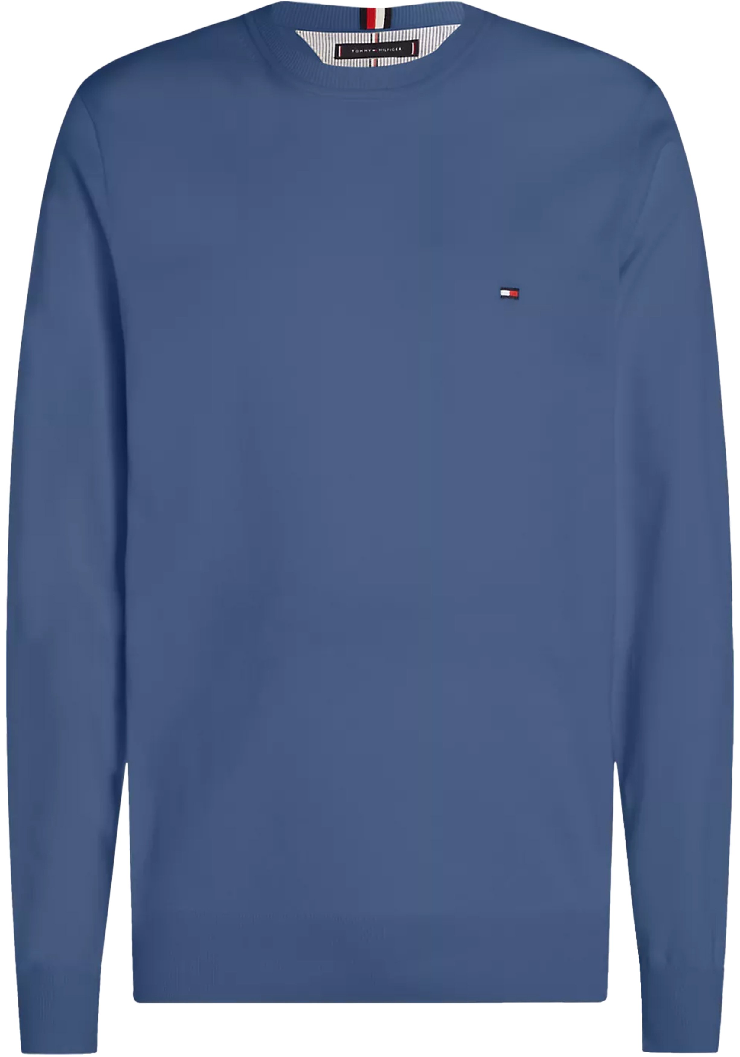 Tommy Hilfiger heren pullover katoen, middenblauw melange