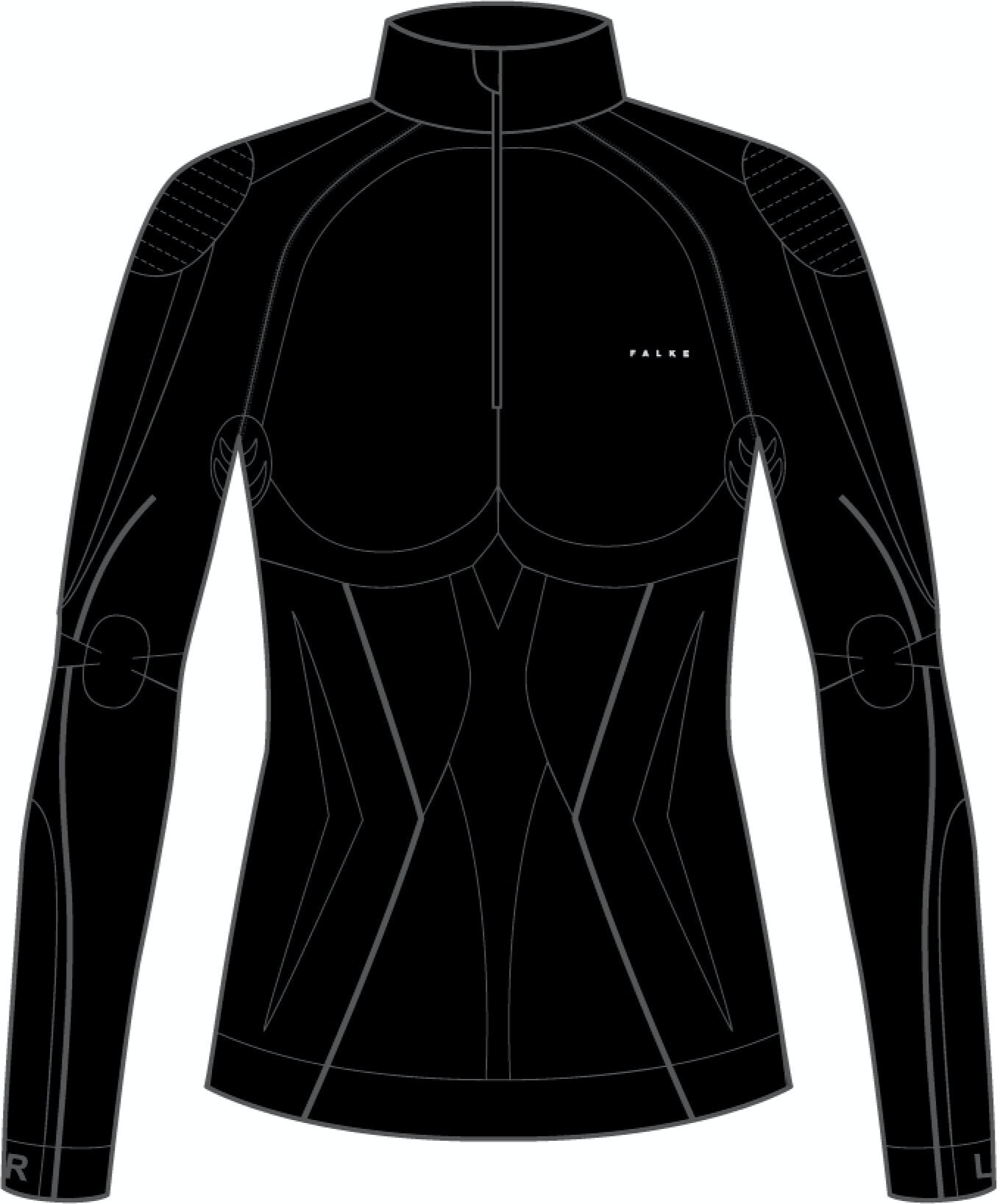 FALKE dames lange mouw shirt Maximum Warm, thermoshirt, zwart (black)