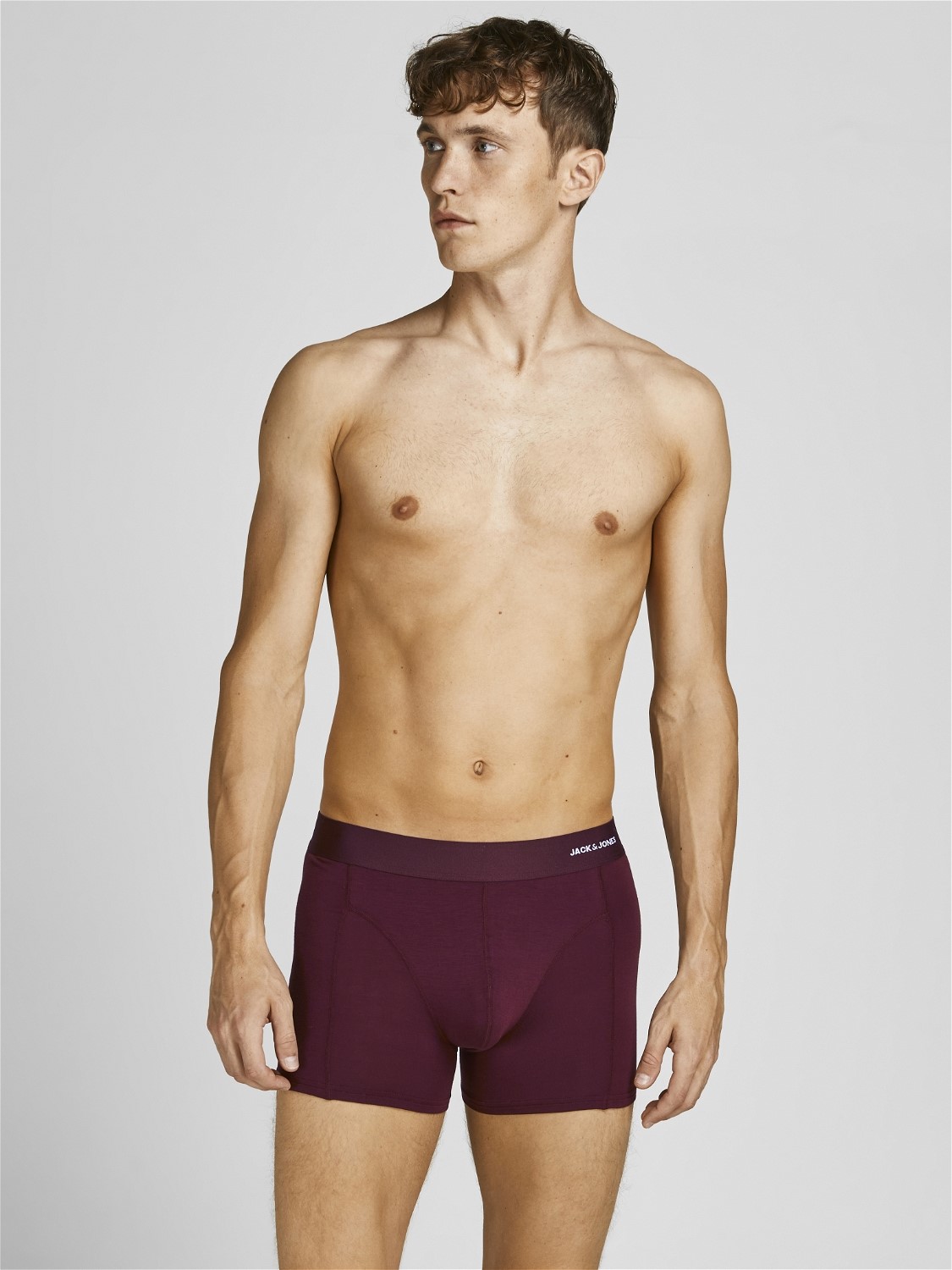 JACK & JONES Jacbasic bamboo trunks (3-pack), heren boxers normale lengte, blauw, zwart en donkerrood