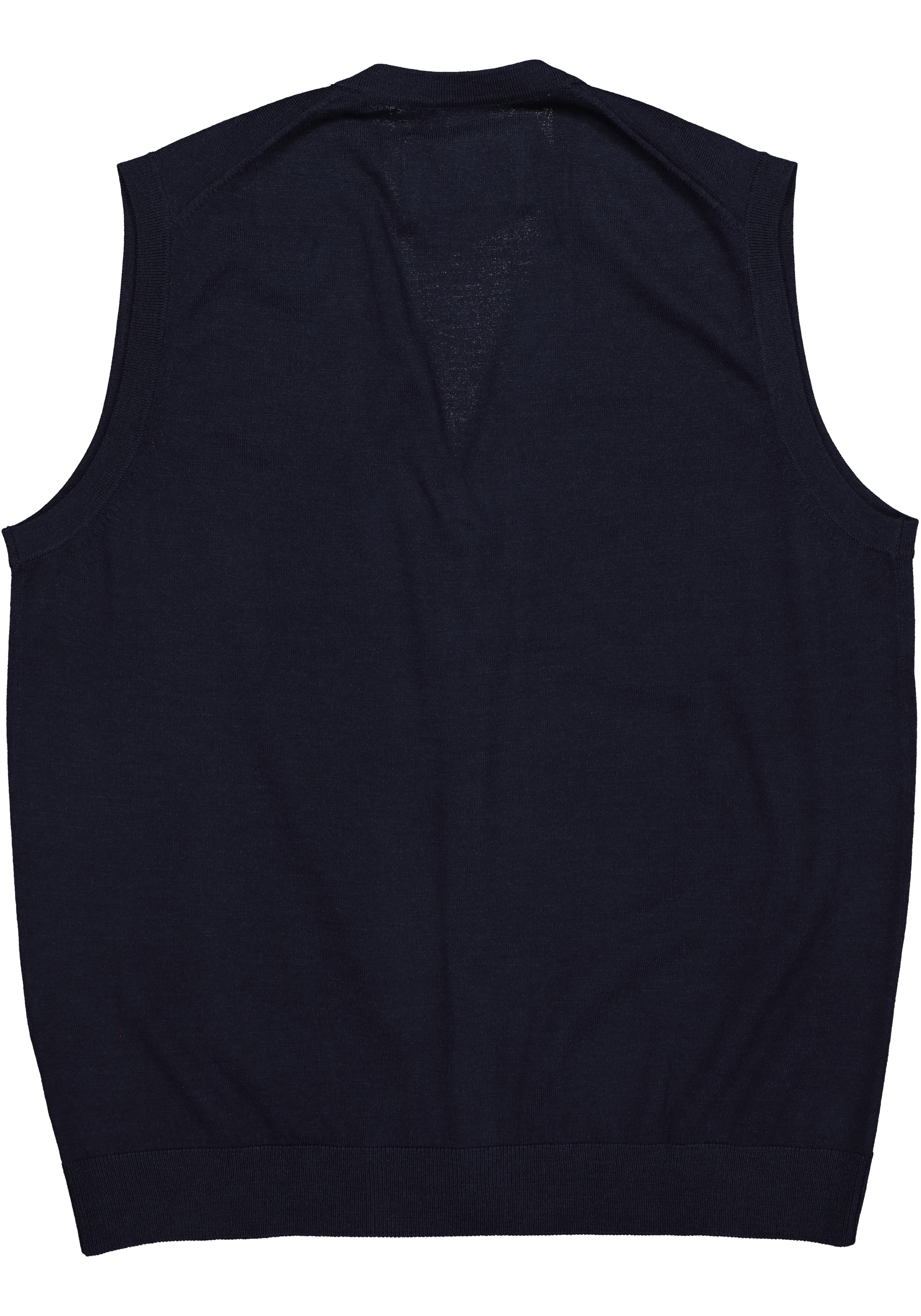 MARVELIS heren vest mouwloos, wol, V-hals, donkerblauw