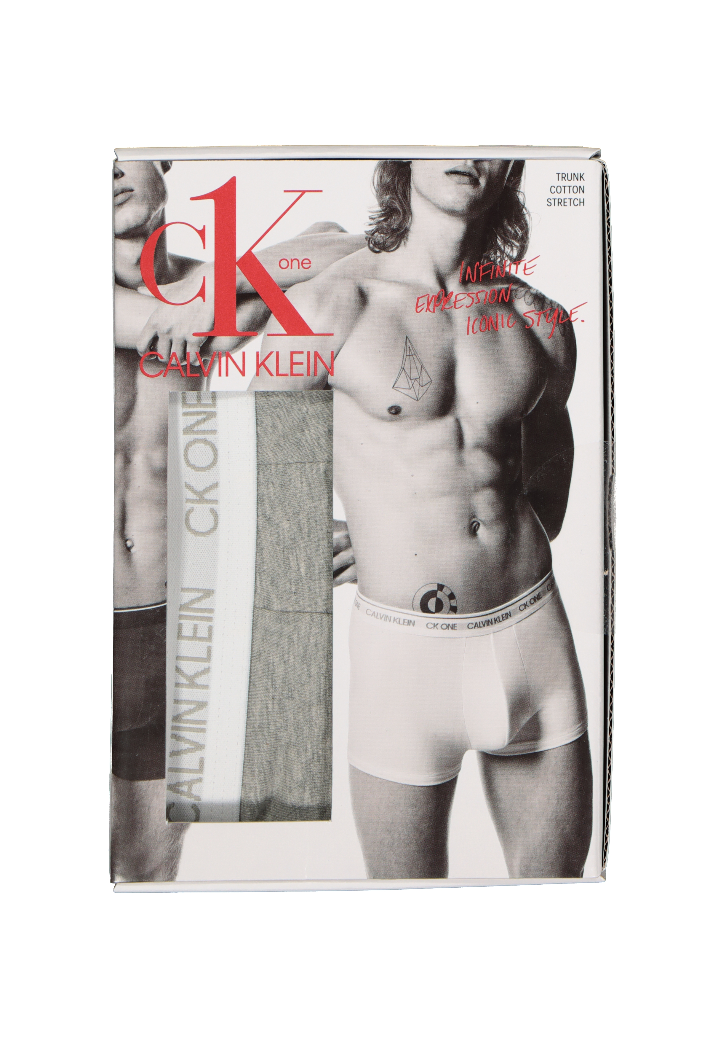 Calvin Klein CK ONE Cotton trunk (1-pack), heren boxer normale lengte, grijs melange