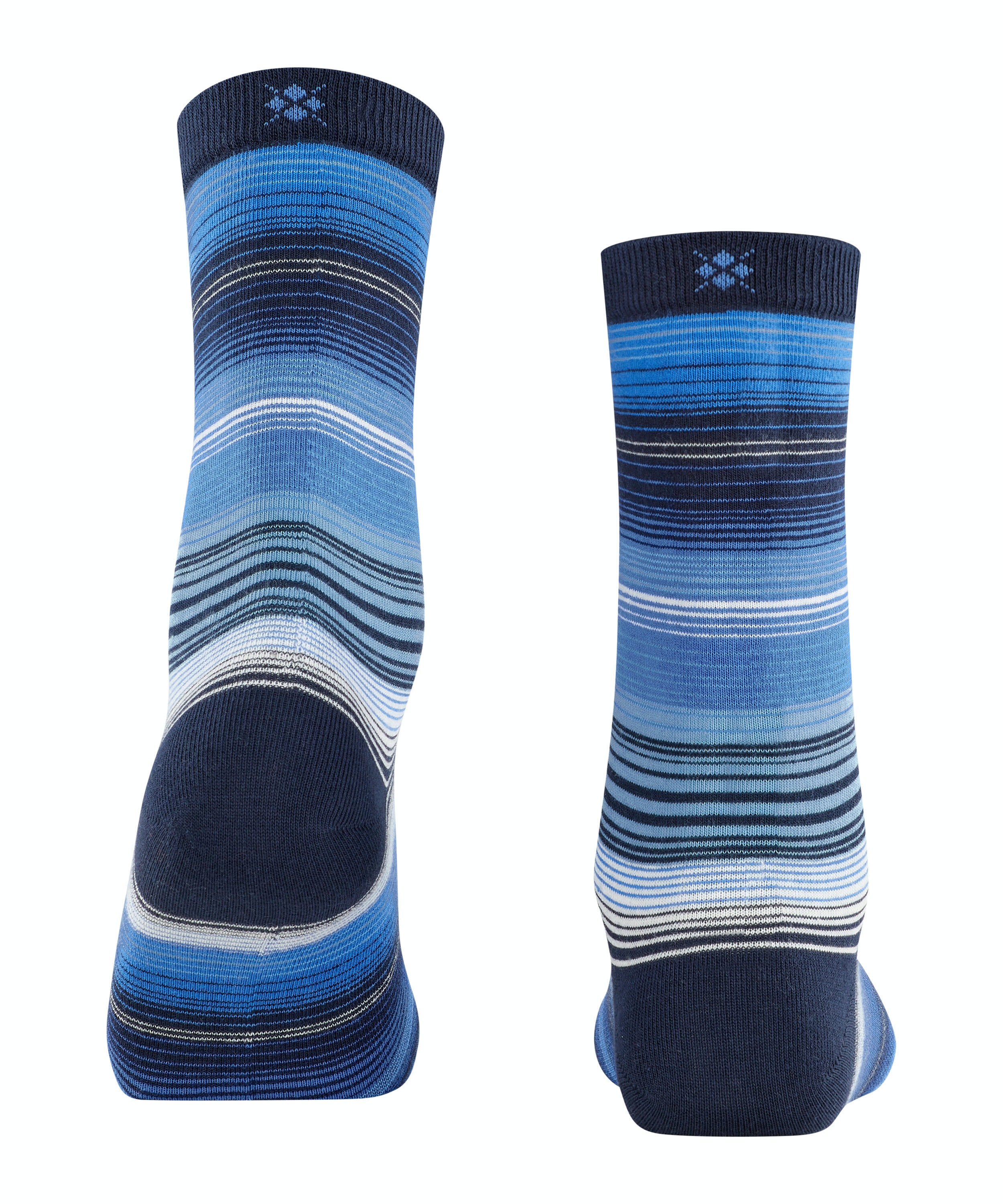 Burlington Stripe damessokken, blauw (marine)