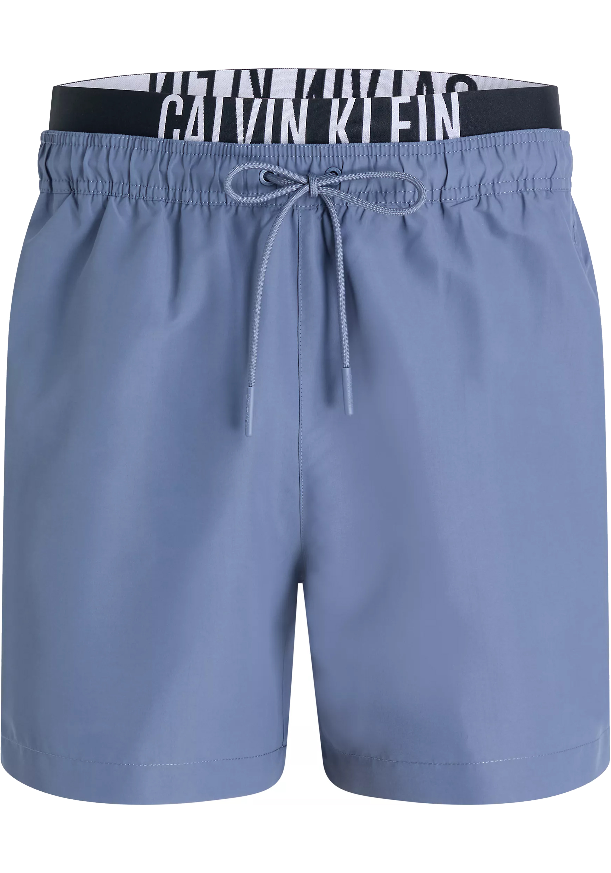 Calvin Klein Medium Drawstring Double Waistband swimshort, heren zwembroek, grijsblauw