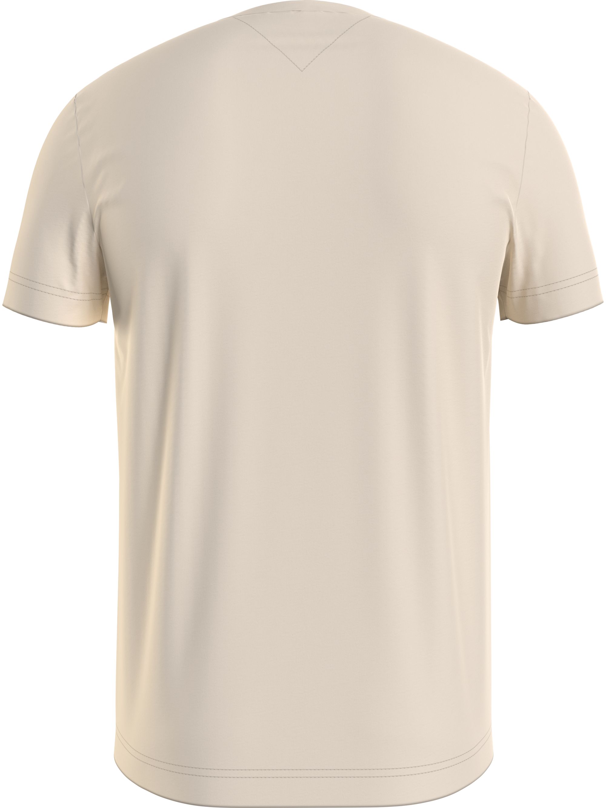 Tommy Hilfiger Tommy Logo Tee, heren T-shirt korte mouw O-hals, beige