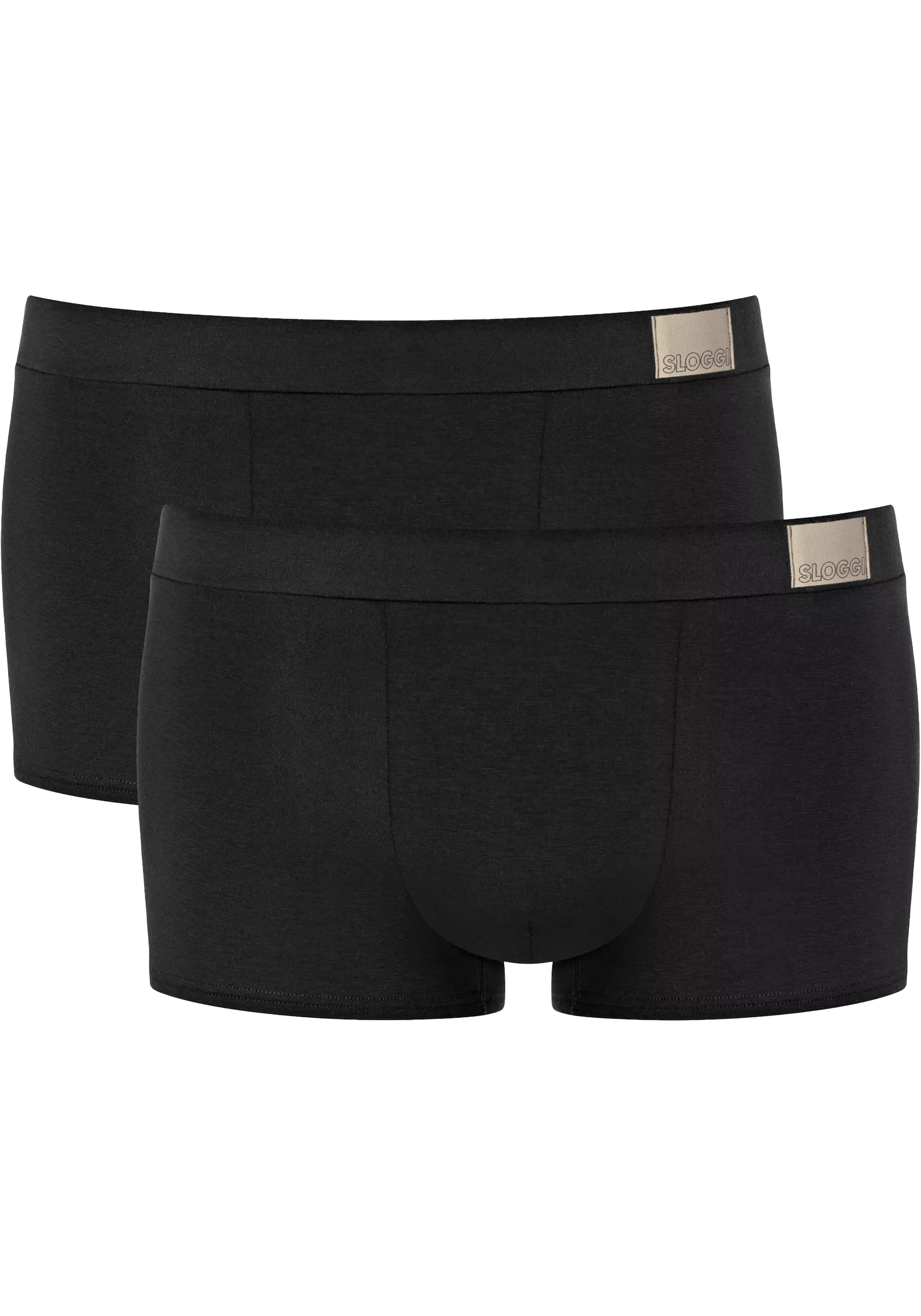 Sloggi Men GO Natural Hipster, heren boxershort korte pijp (2-pack), zwart