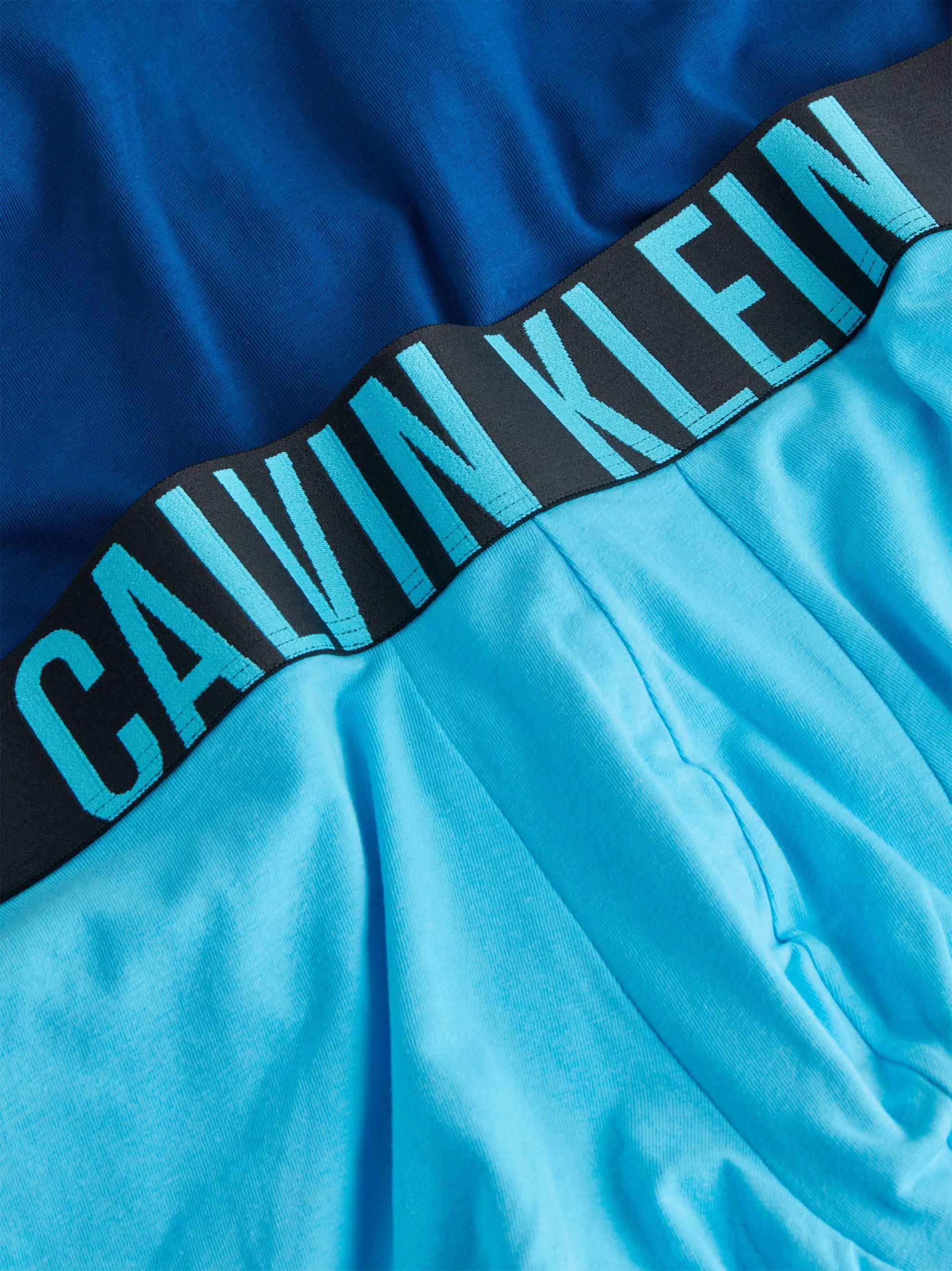 Calvin Klein Trunk (3-pack), heren boxers normale lengte, zwart, kobalt, lichtblauw