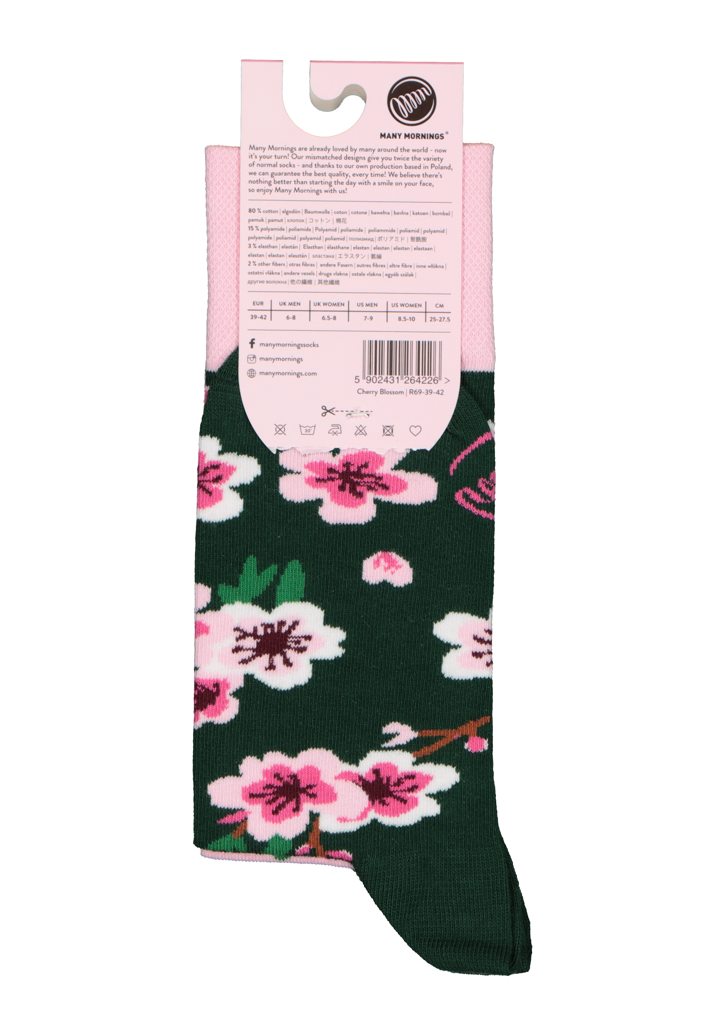 Many Mornings unisex sokken Cherry Blossom