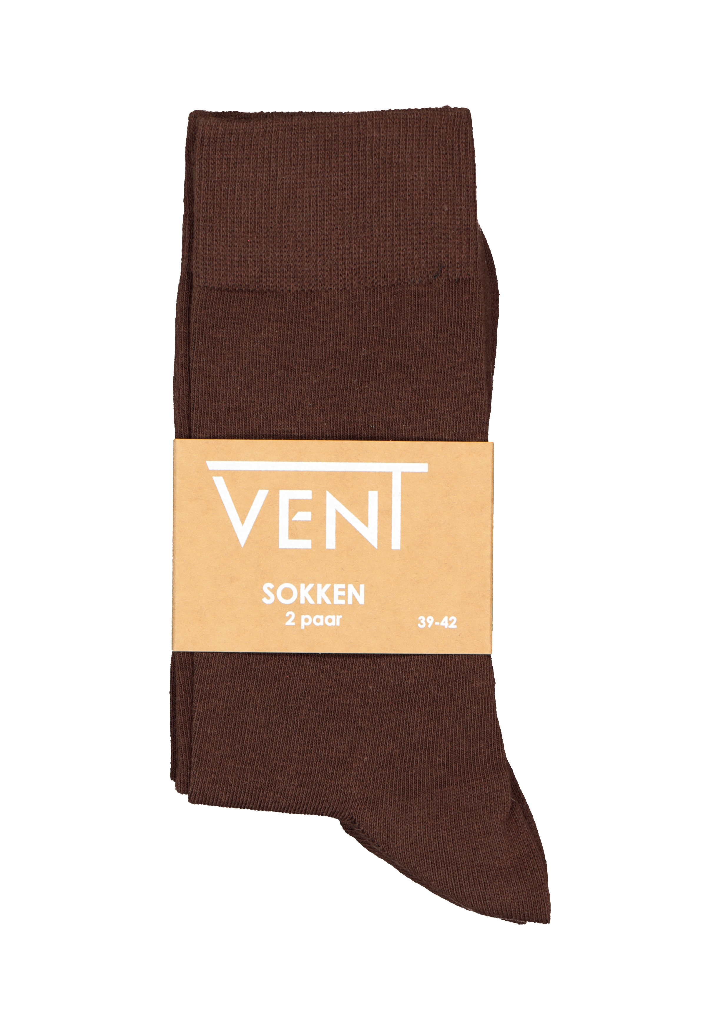 VENT herensokken katoen (2-pack), donkerbruin