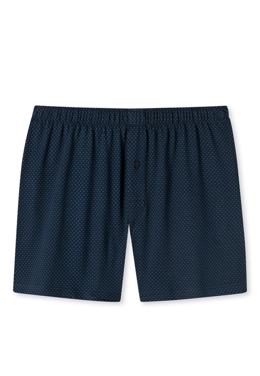 SCHIESSER Cotton Casuals boxer (1-pack), heren boxershort jersey donkerblauw met patroon