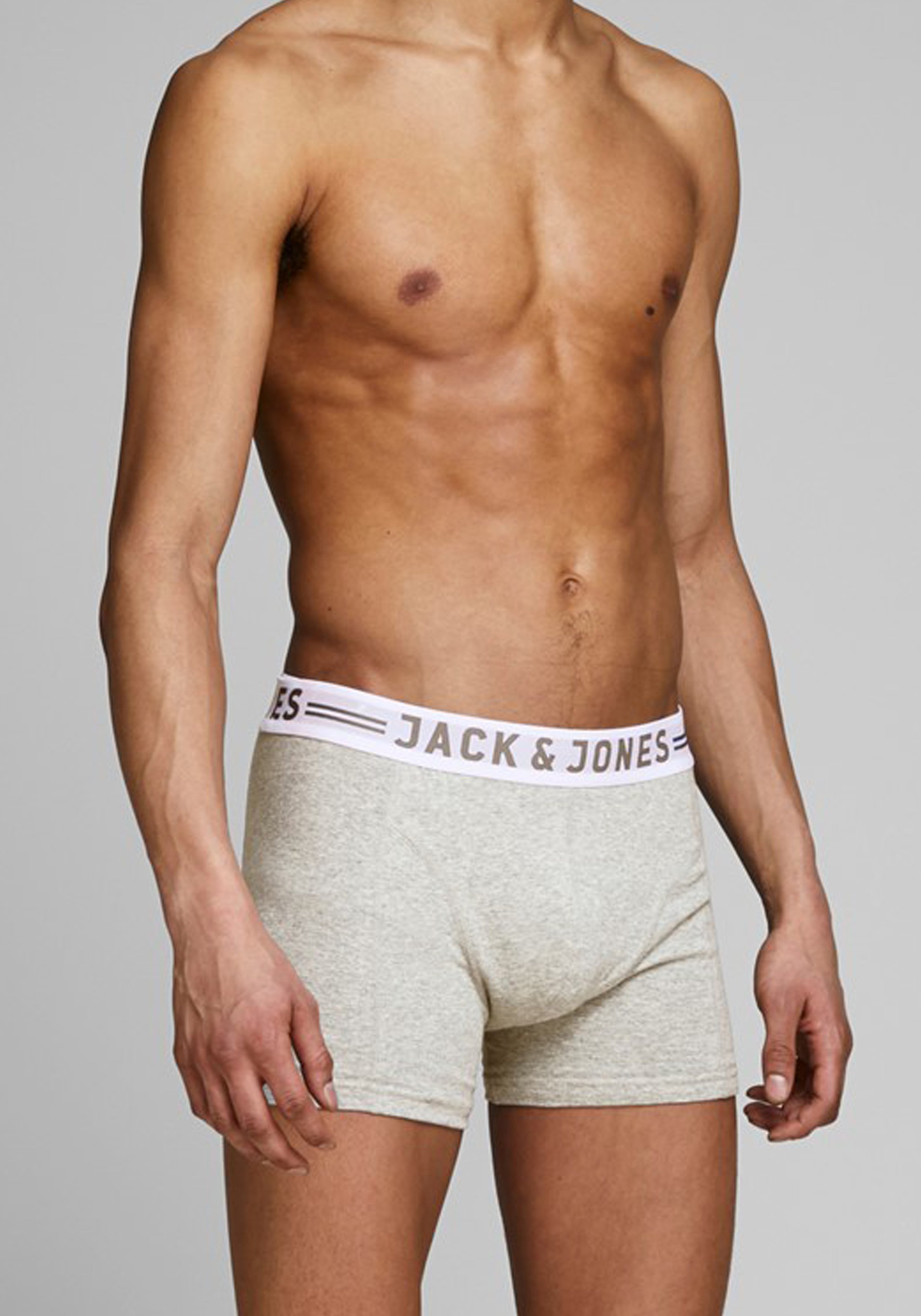 Jack & Jones heren boxers Sense trunks (3-pack), zwart - wit - grijs