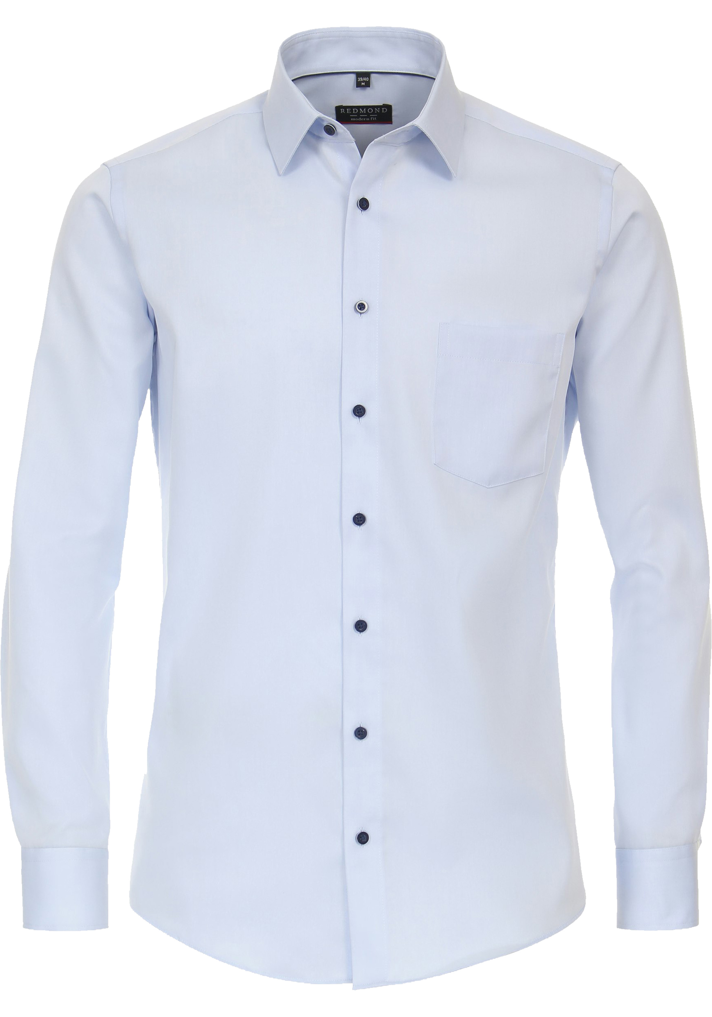 Redmond modern fit overhemd, popeline, blauw