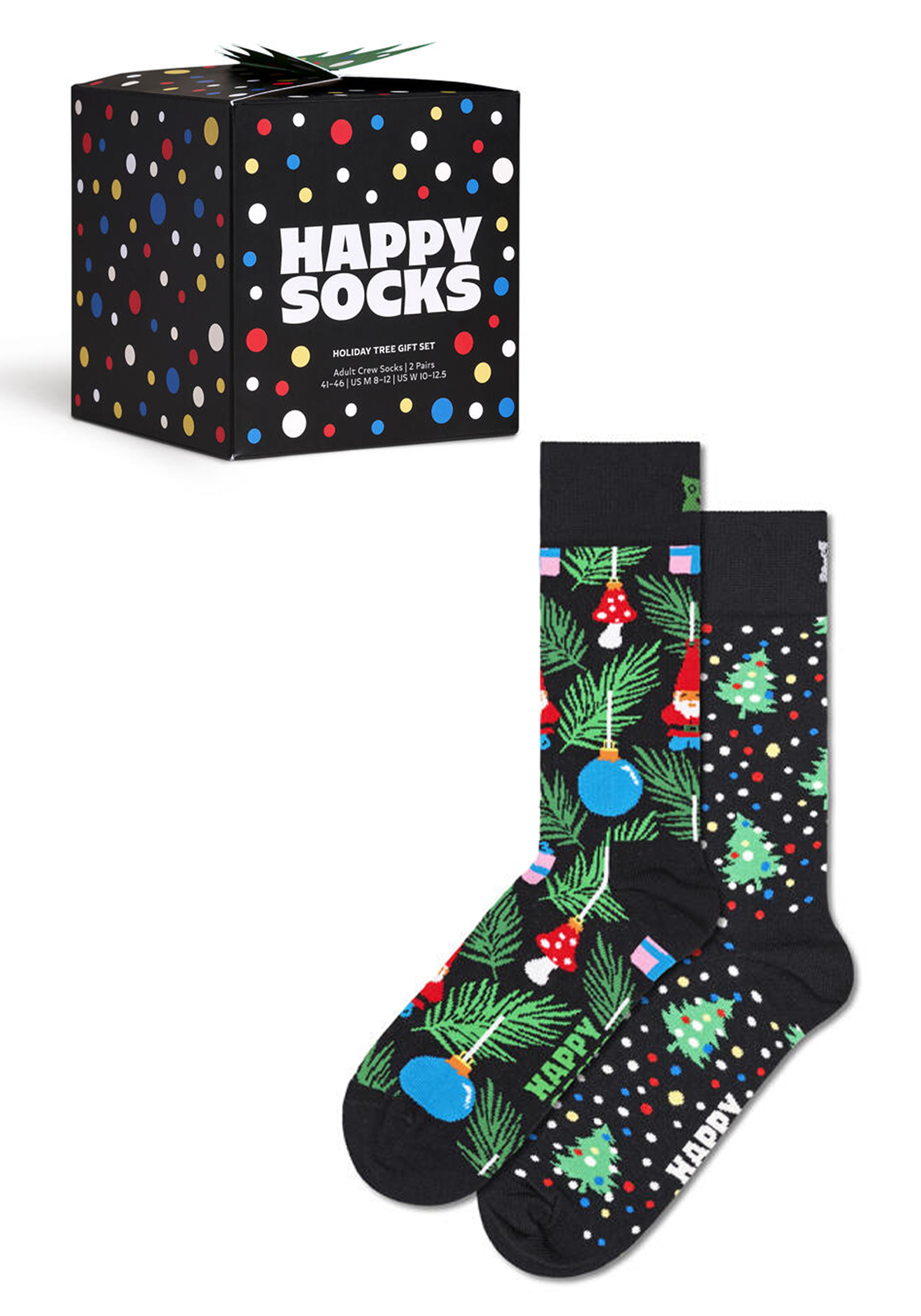 Happy Socks Holiday Tree Gift Set (2-pack), unisex sokken in cadeauverpakking