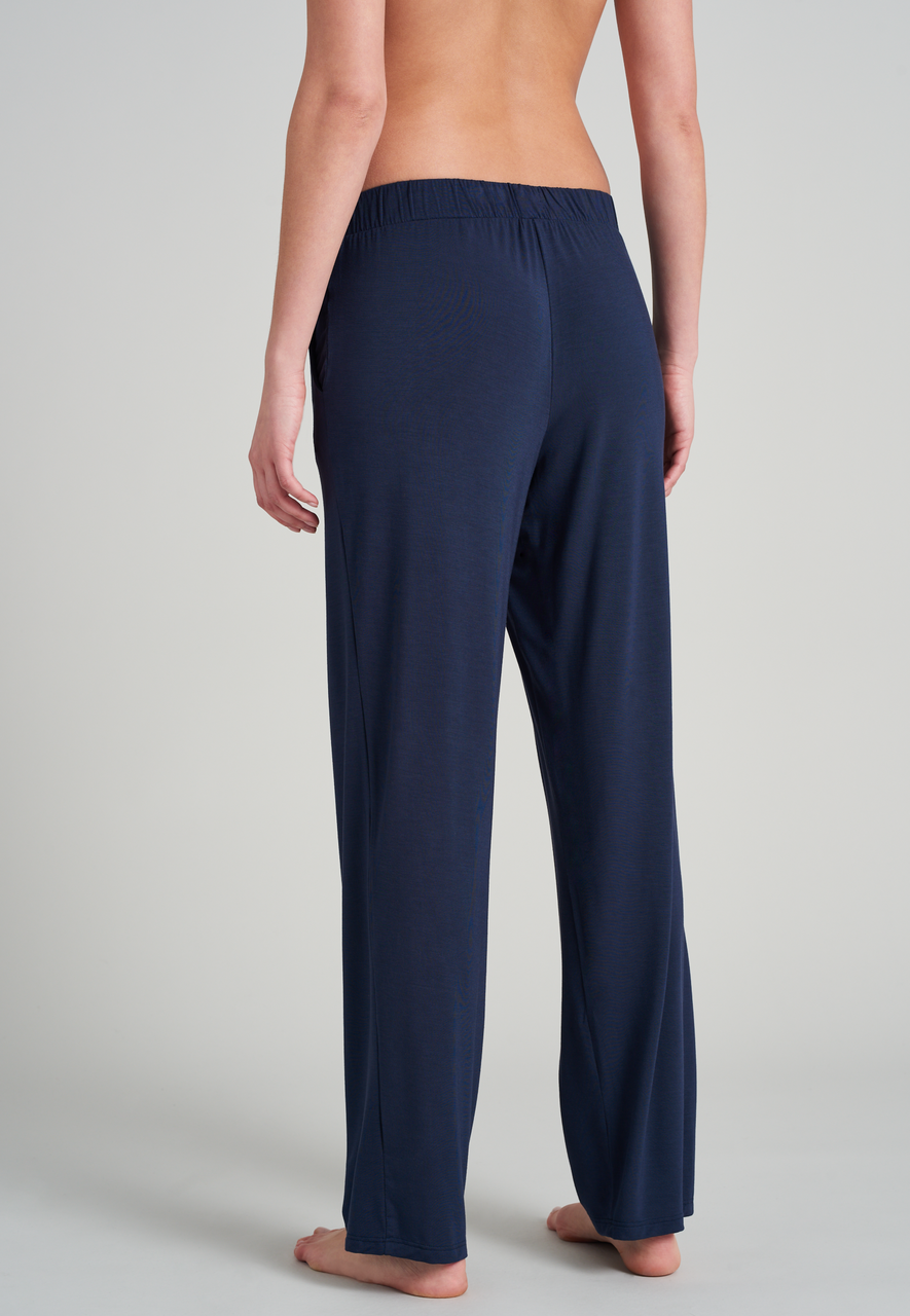 SCHIESSER Mix+Relax loungebroek lang, dames loungebroek lang modal marlene-snit blauw