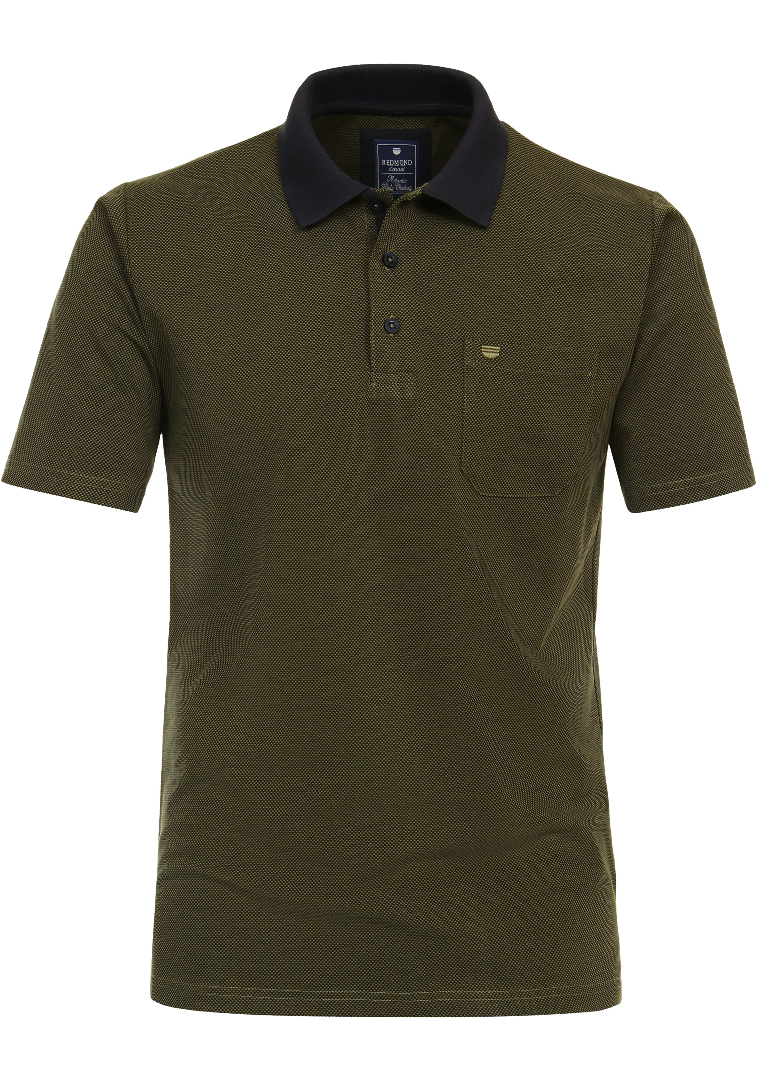 Redmond regular fit heren polo, structuur, groen