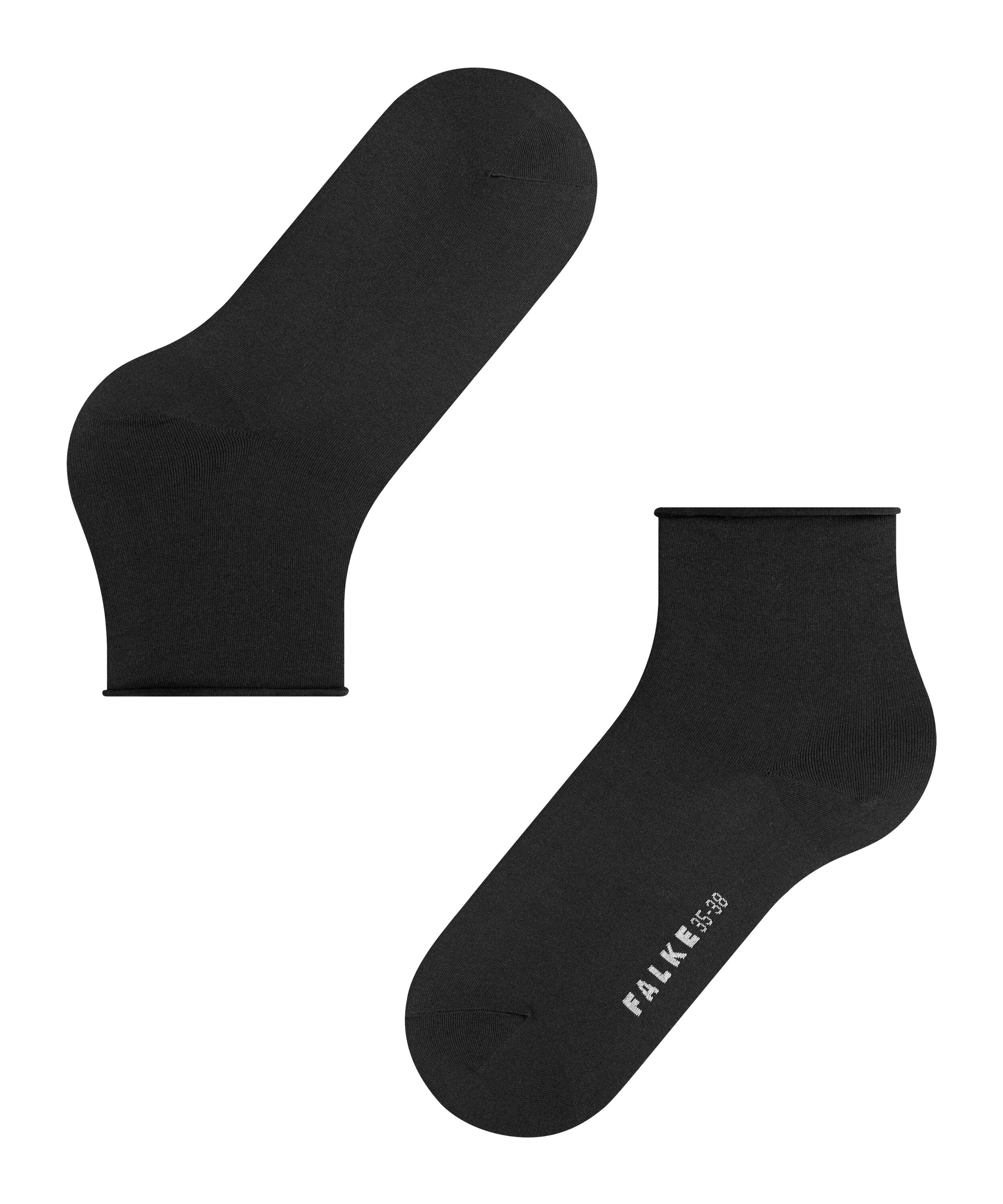 FALKE Cotton Touch damessokken kort, zwart (black)