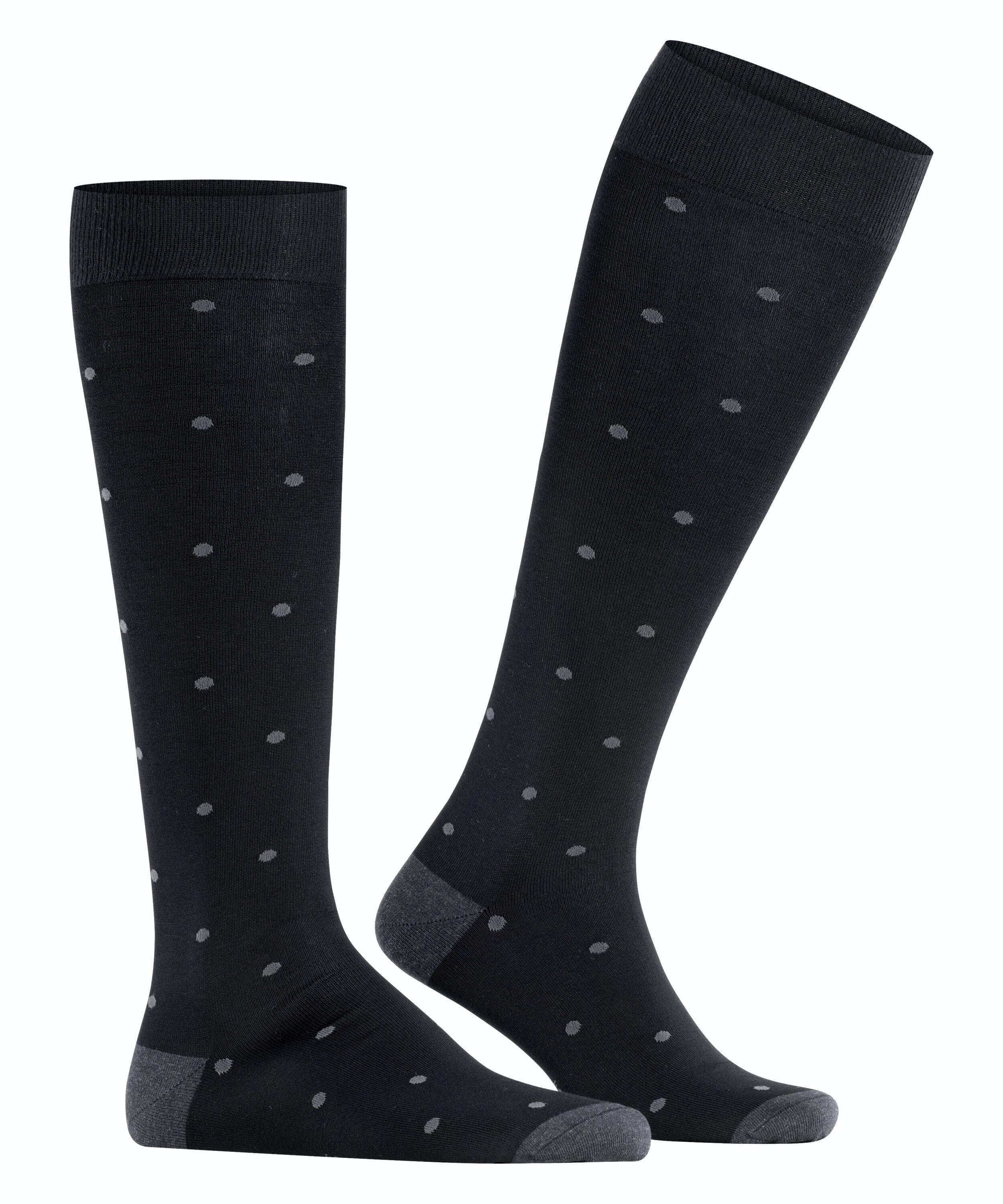 FALKE Dot heren kniekousen, antraciet (anthracite mel.)