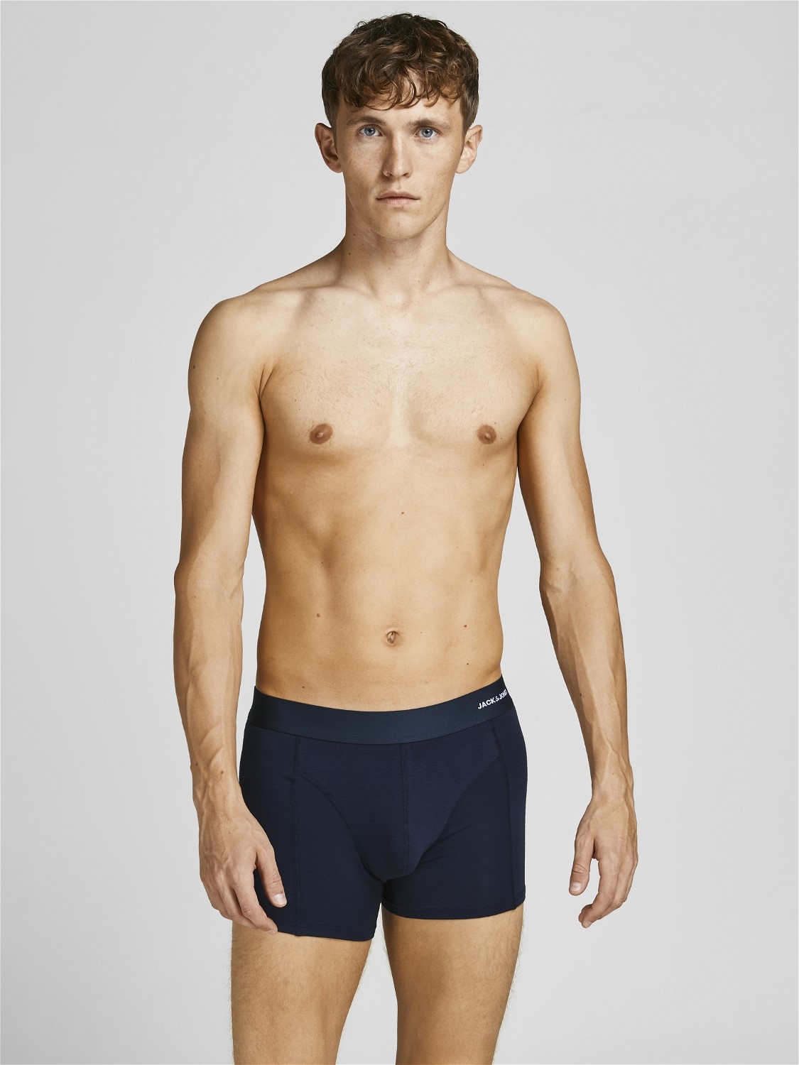 JACK & JONES Jacbasic bamboo trunks (3-pack), heren boxers normale lengte, blauw, zwart en donkerrood