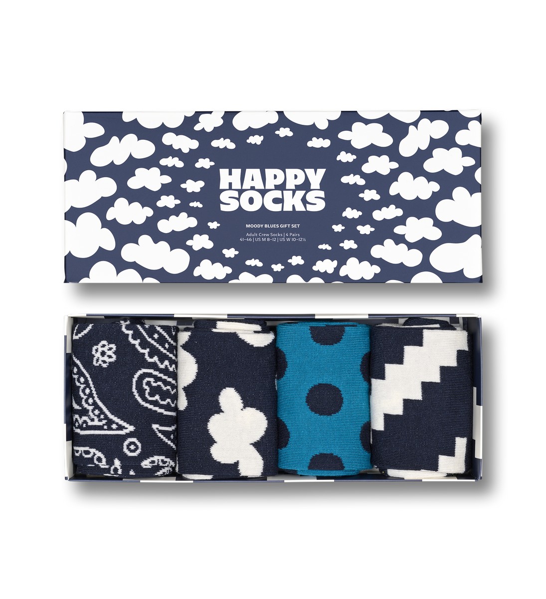 Happy Socks Moody Blues Socks Gift Set (4-pack), unisex sokken in cadeauverpakking