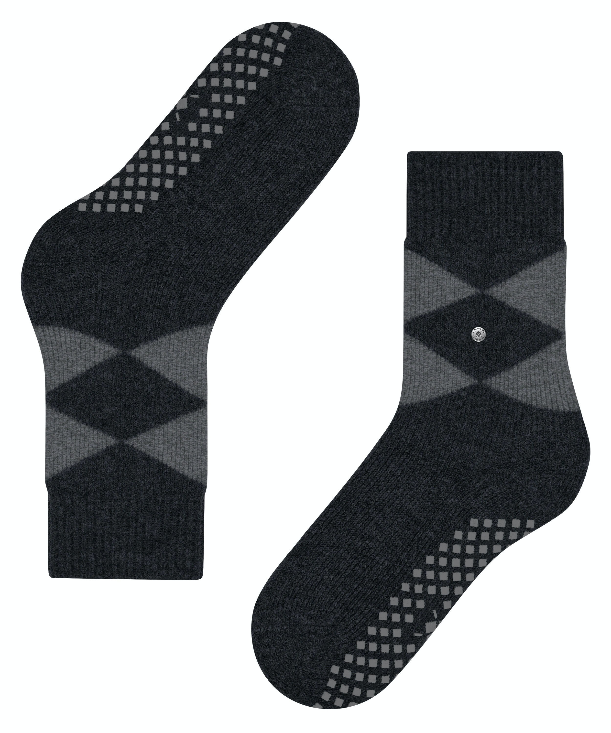 Burlington Cosy Argyle damessokken, zwart (black)