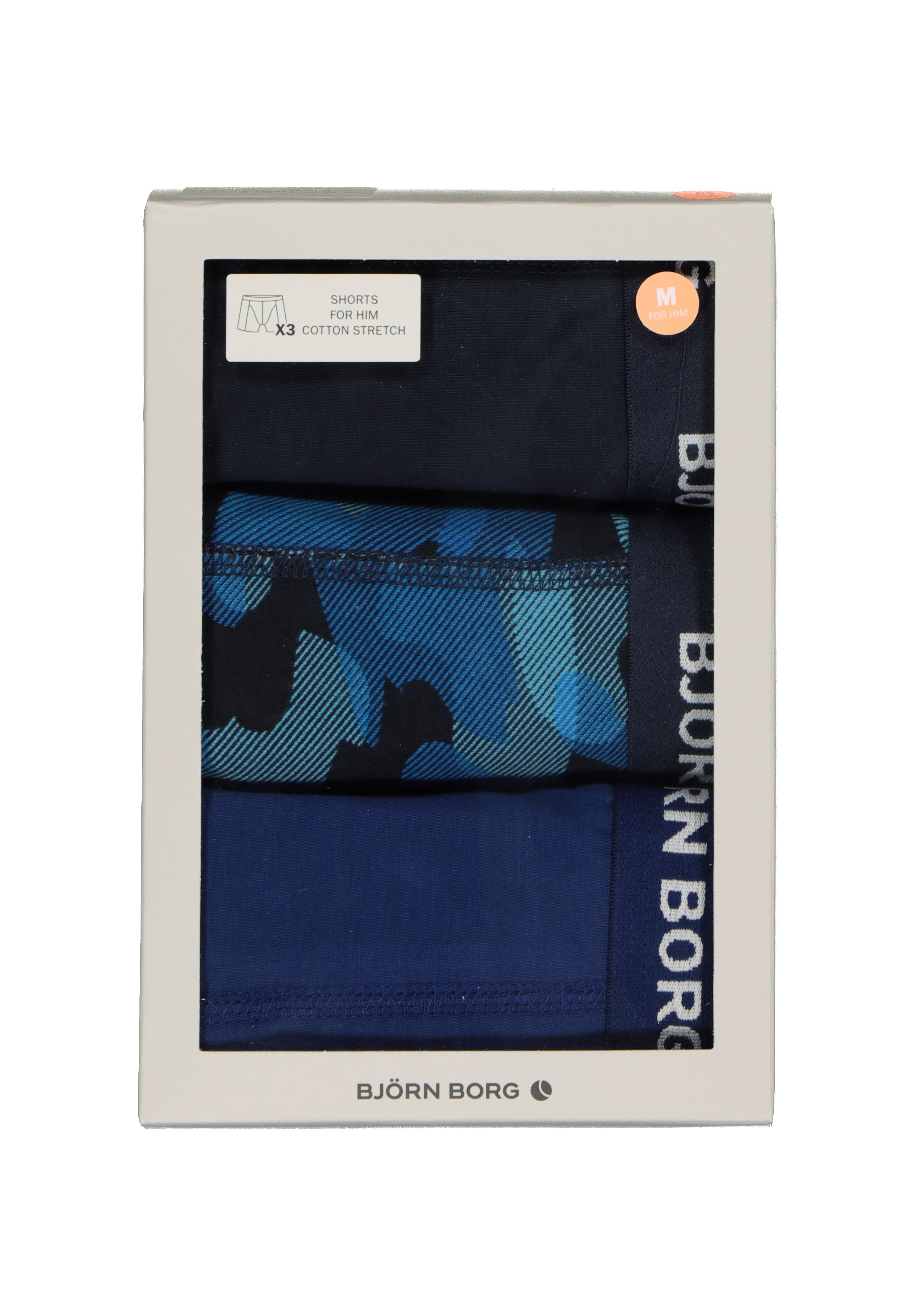 Bjorn Borg boxershorts Essential (3-pack), heren boxers normale lengte, blauw Total Eclipse