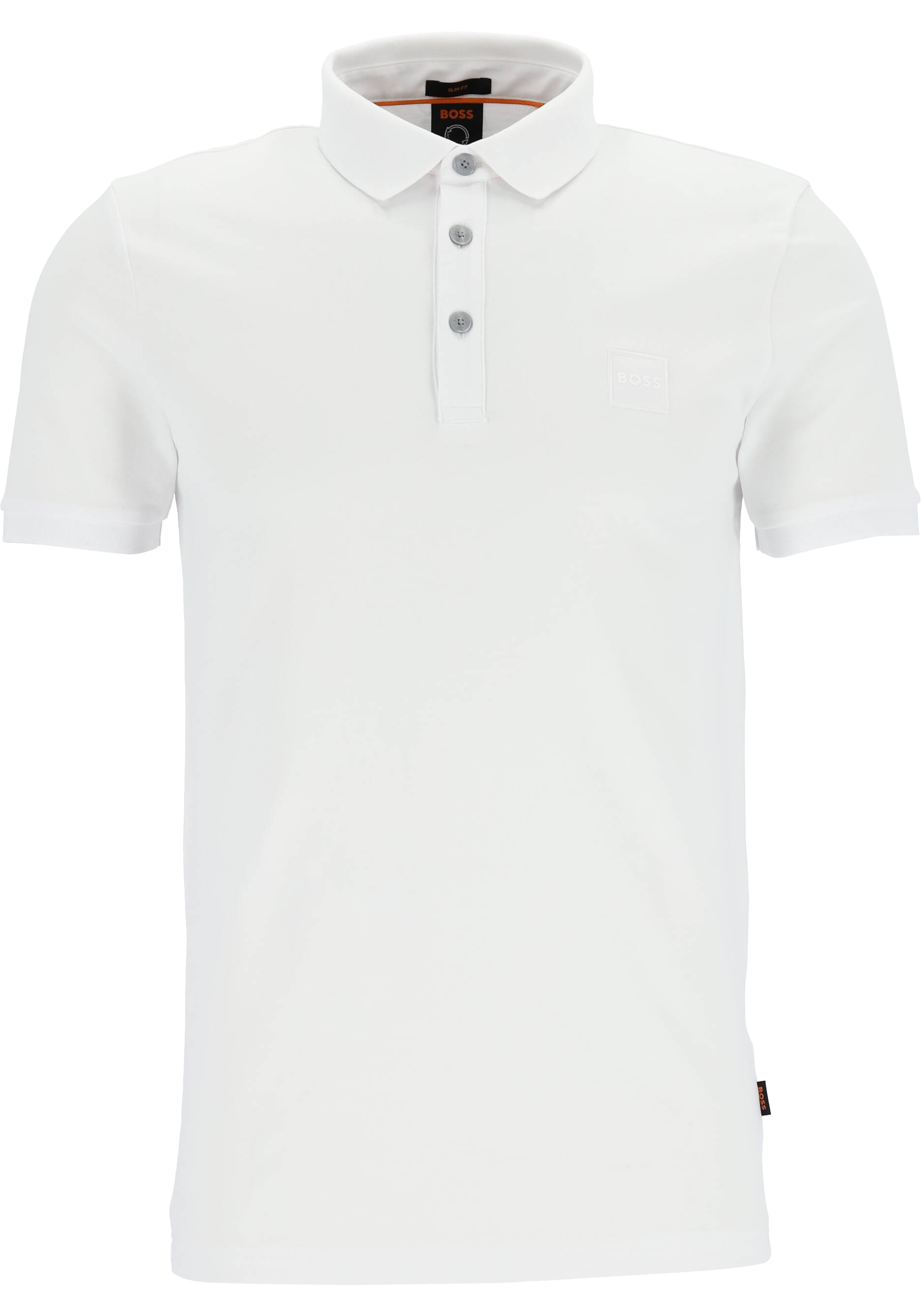 HUGO BOSS Passenger slim fit polo, stretch heren polo korte mouw, wit