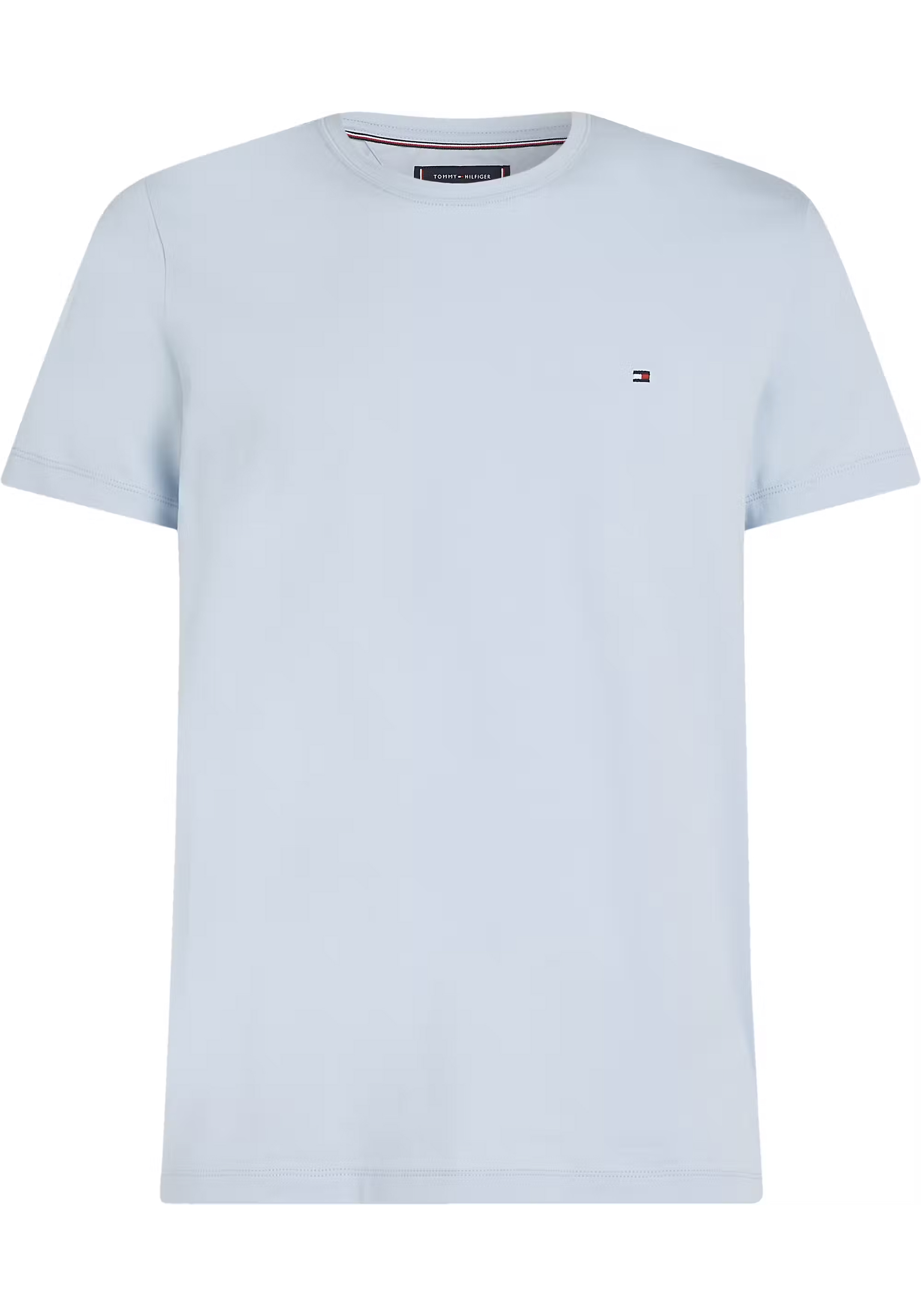 Tommy Hilfiger Stretch Slim Fit Tee, heren T-shirt korte mouw O-hals, blauw