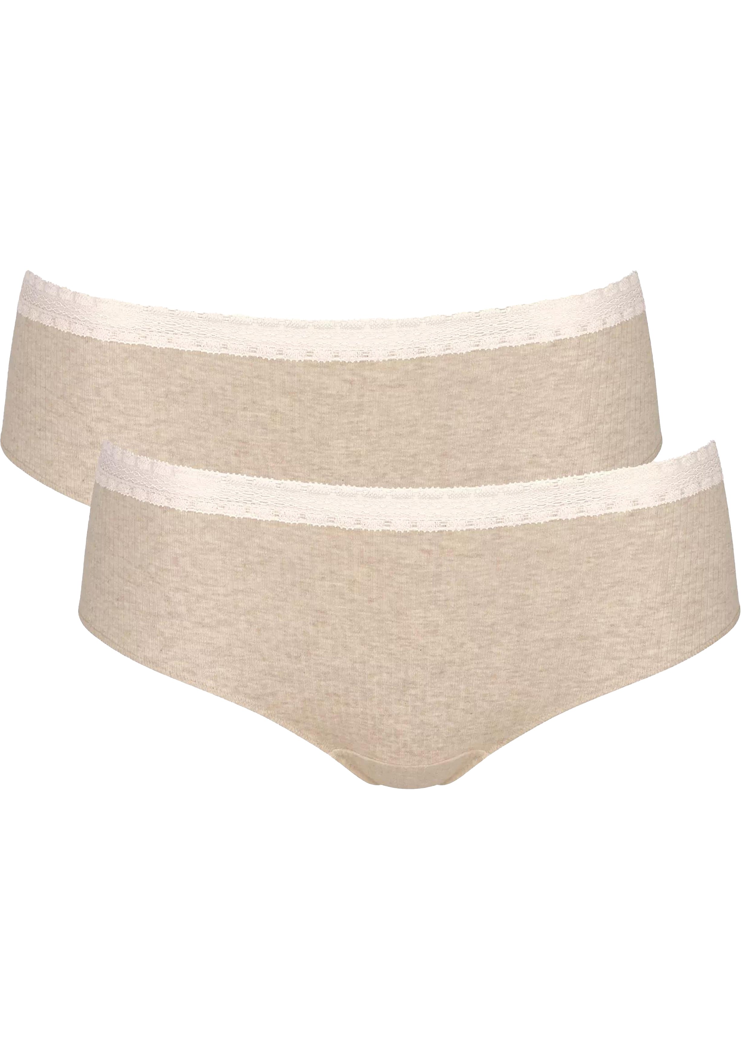 Sloggi Women GO Ribbed R Hipster (2-pack), dames slip, beige melange