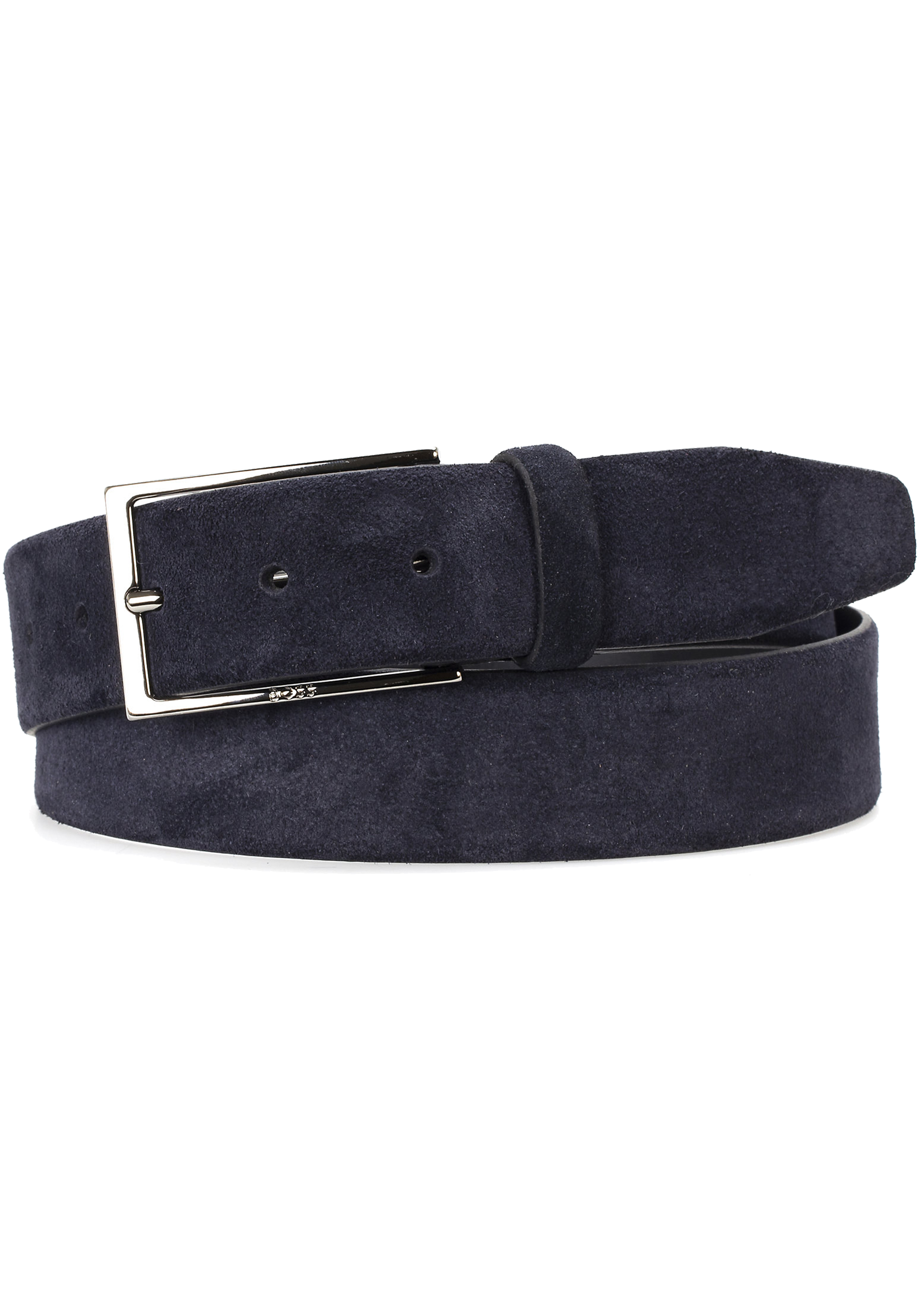 BOSS leren heren riem, donkerblauw