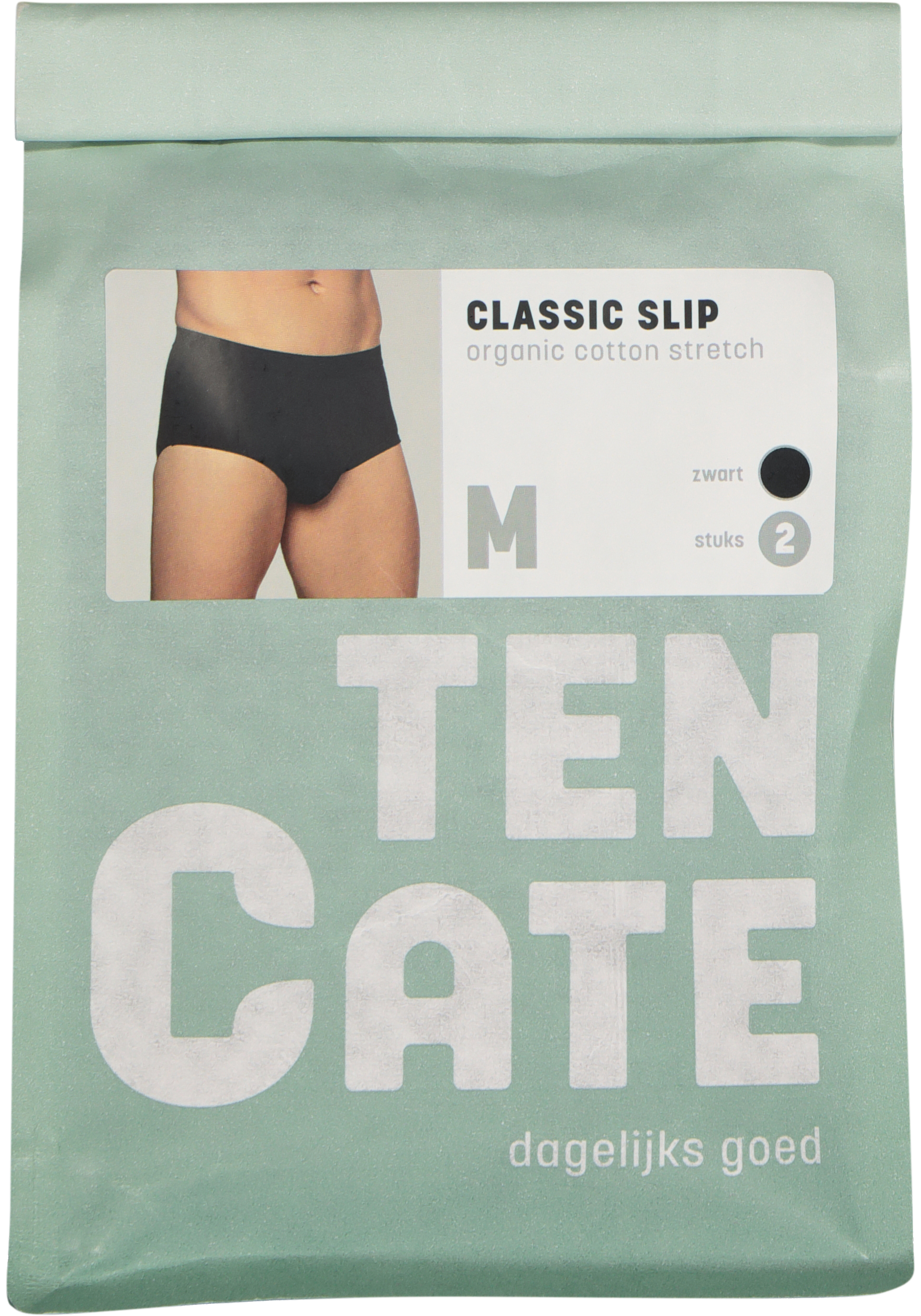 TEN CATE Basics men classic slip met gulp (2-pack), heren heupslips, zwart