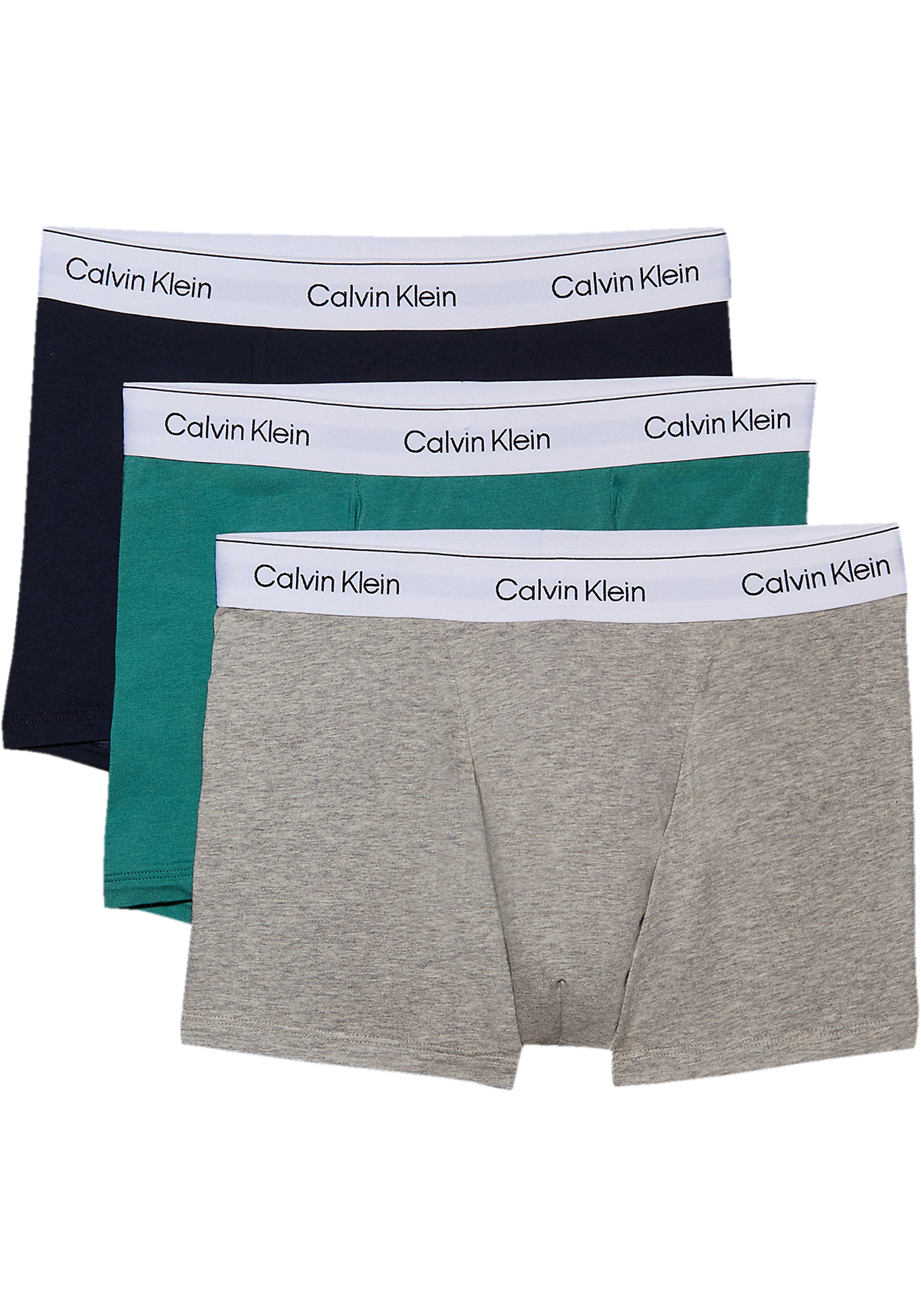 Calvin Klein Trunks (3-pack), heren boxers normale lengte, zwart, grijs, blauw