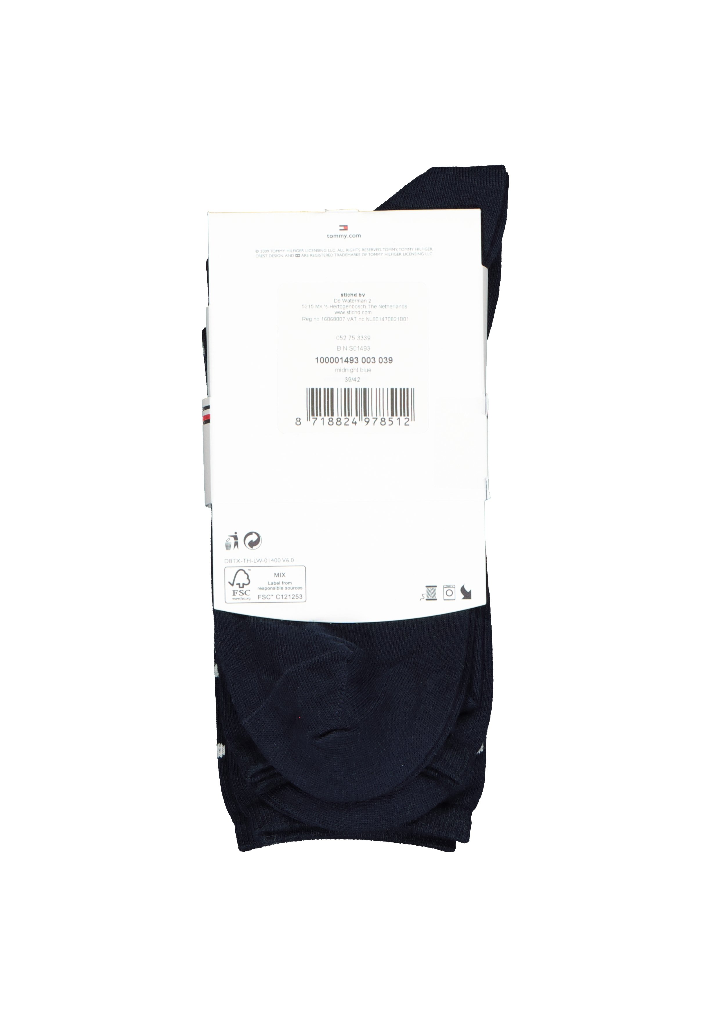 Tommy Hilfiger damessokken Dot (2-pack), uni en gestipt katoen, donkerblauw met wit