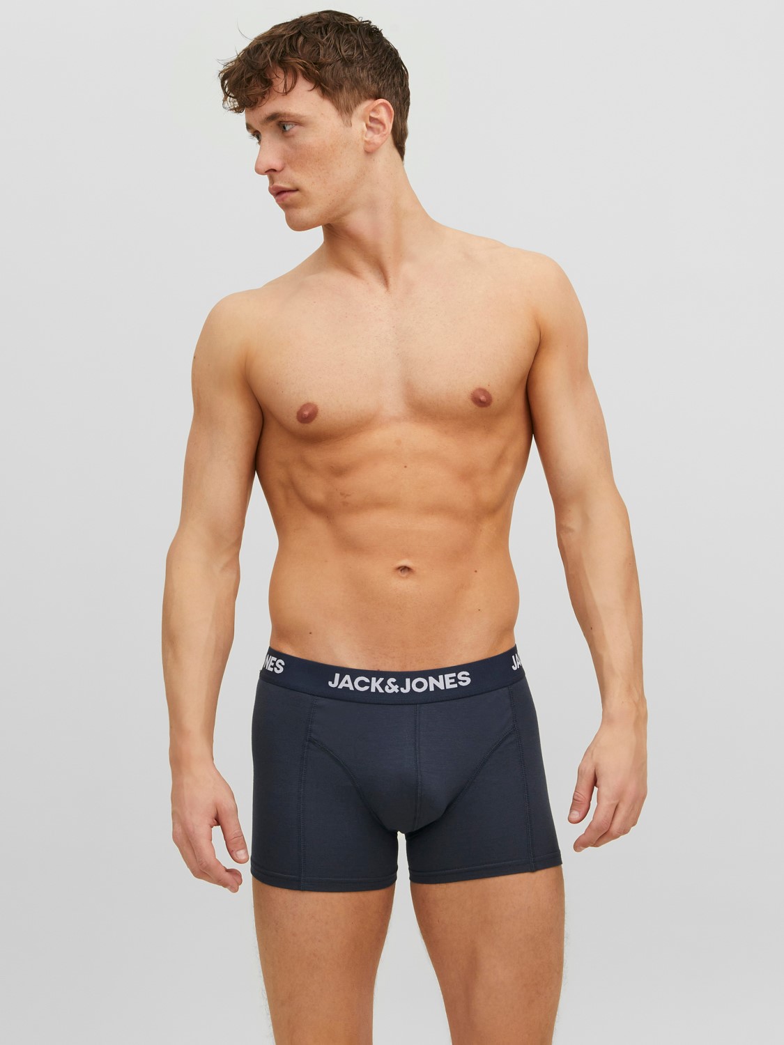 JACK & JONES Jacanthony trunks (3-pack), heren boxers normale lengte, zwart, blauw en grijs