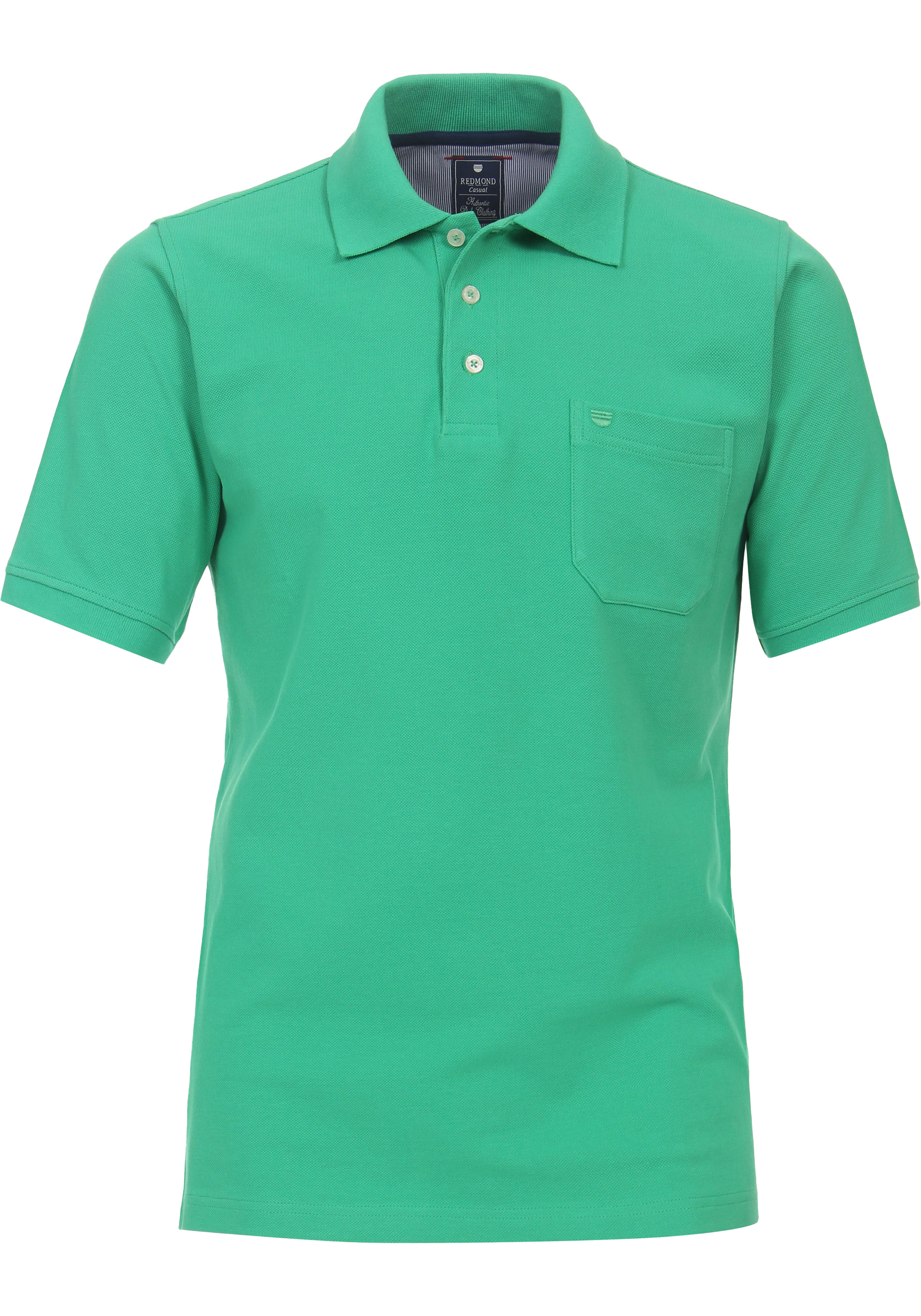 Redmond regular fit heren polo, pique, groen